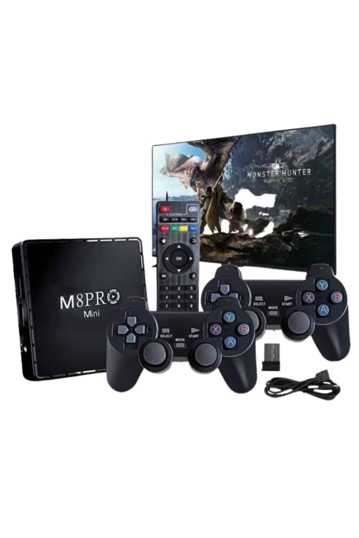 M8 PRO Mini 2.4G 10K ultra HD 64 GB TV BOX Android TV GAME BOX  2 Adet Oyun Konsolu