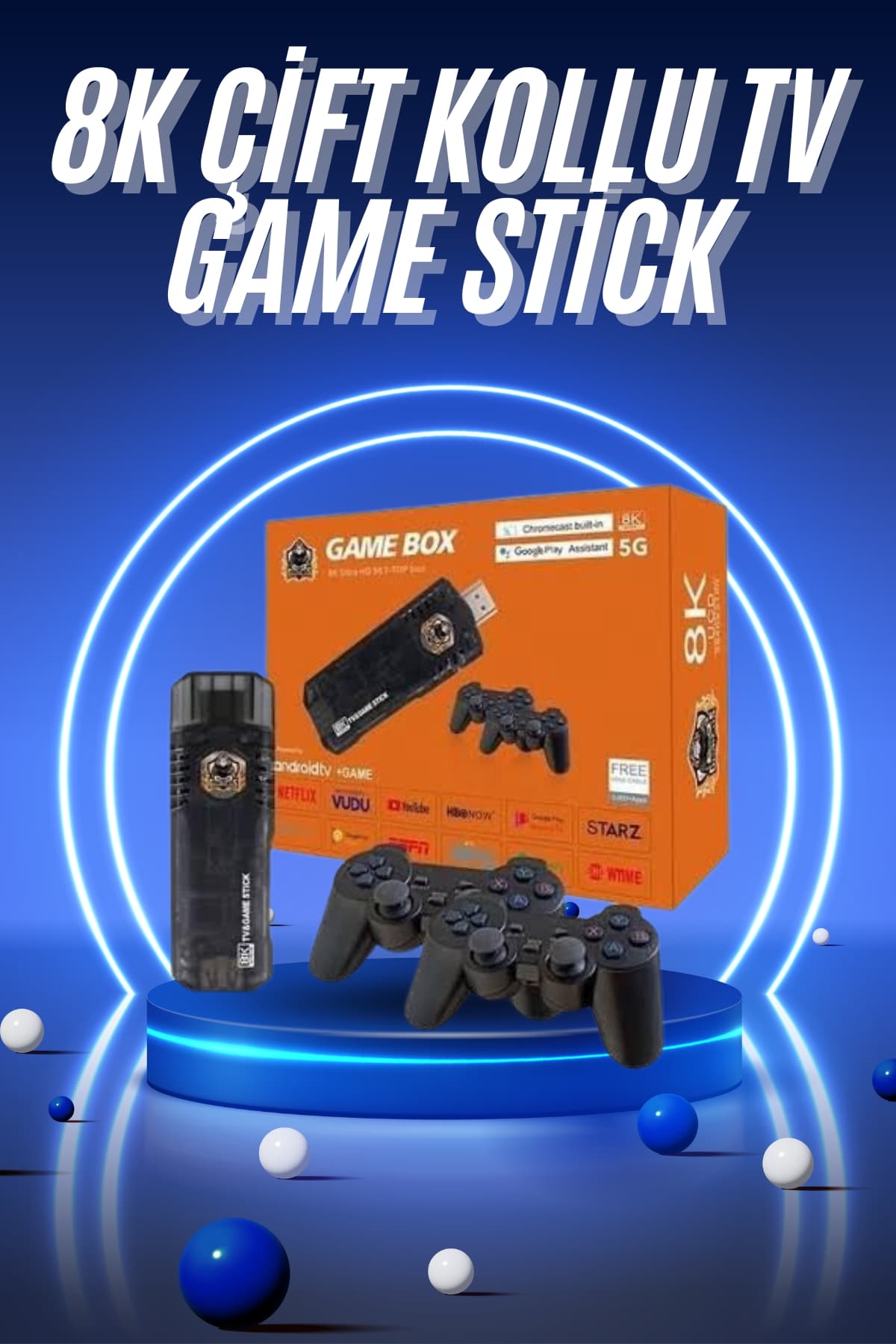 Game Box Android Tv 36500 Oyunlu Atari 5g 8k HDR Ultra HD 64 GB