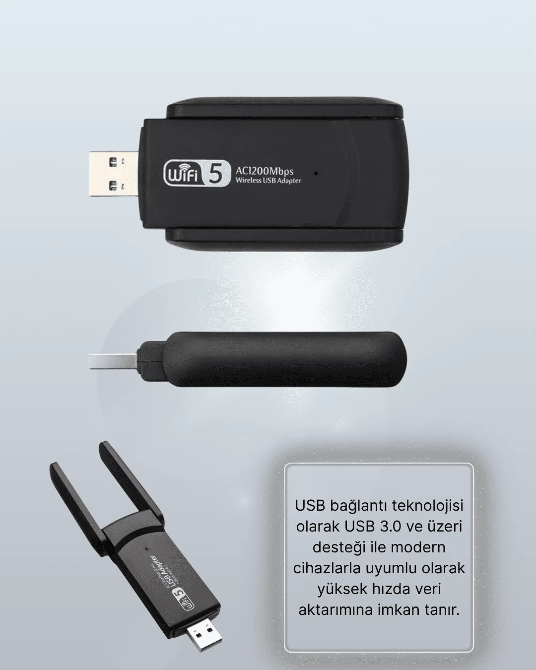 Realtek Chipsetli 5G Destekli Yüksek Hızlı Ağ Adaptörü