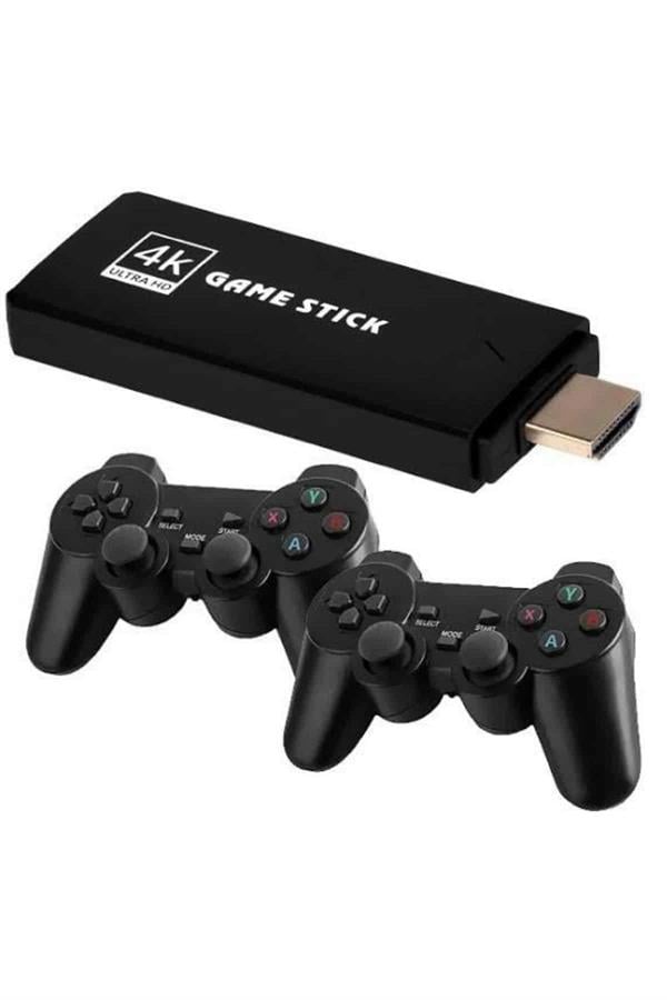 2 Kollu Kablosuz 2.4G Retro Oyunlar 4k Game Stick 3500 Oyun Atari