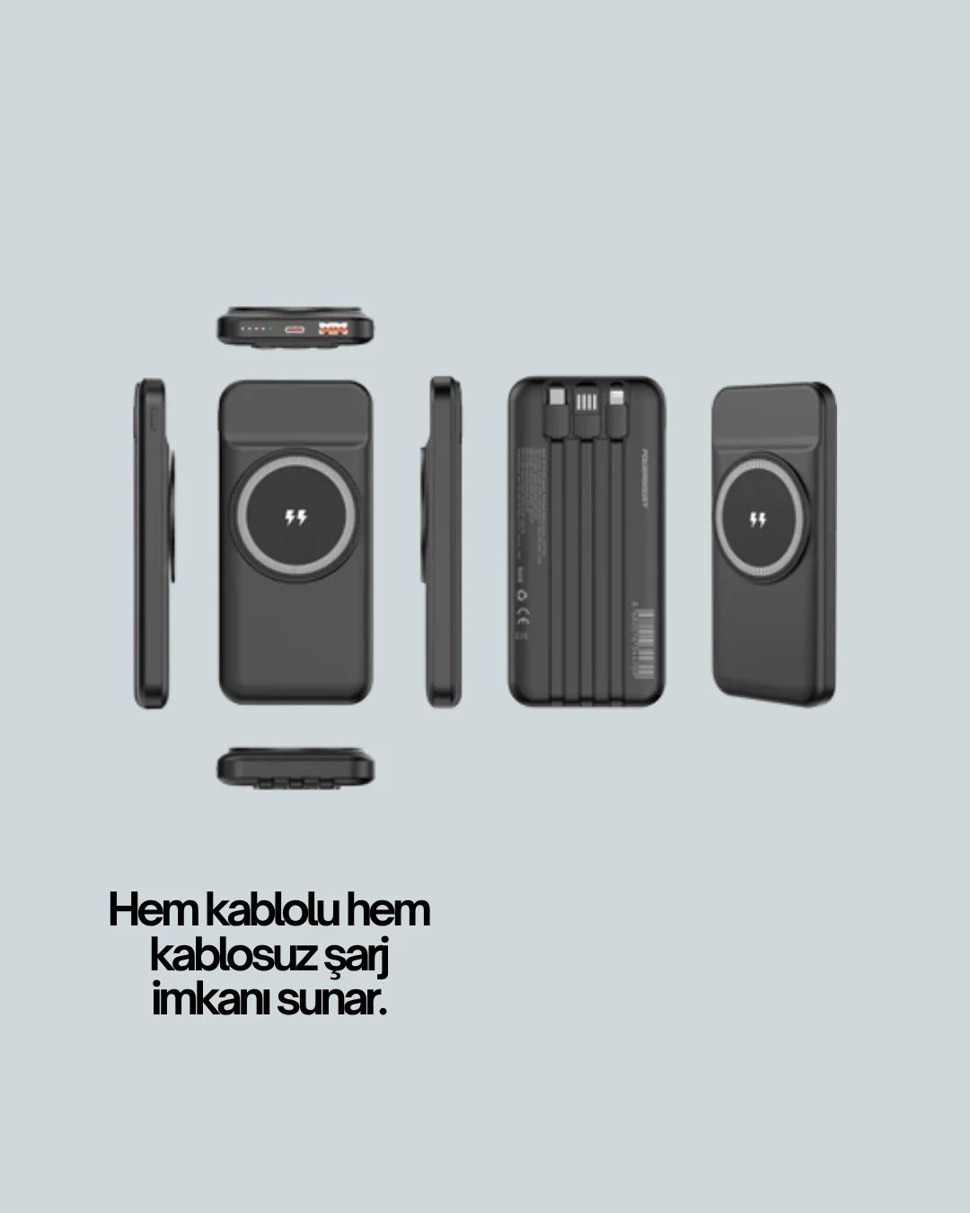 Kompakt Tasarım, Güçlü Performans – 10000mAh Kablosuz Powerbank