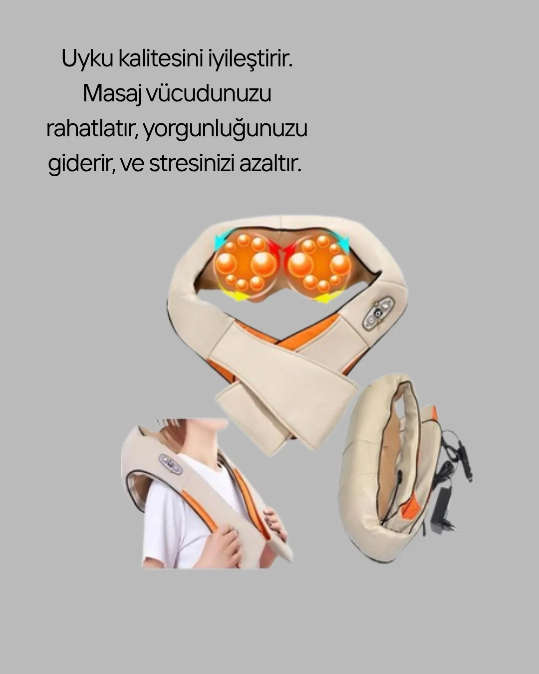 Ovmalı Kas Gevşetici Masaj Cihazı – Boyun, Omuz ve Sırt İçin Derin Etki