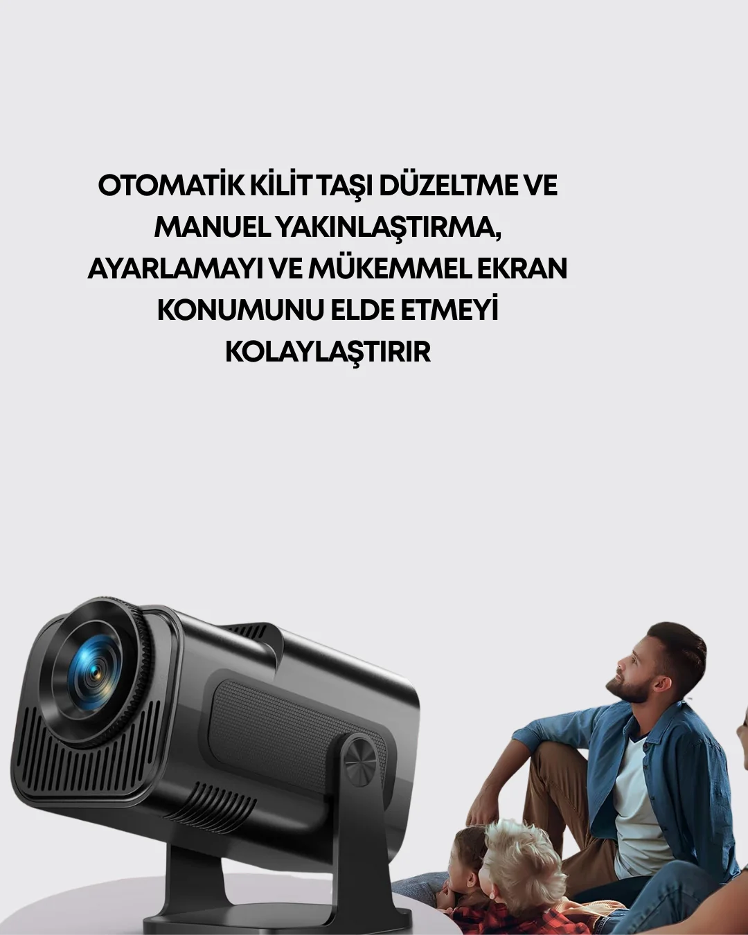 HDMI, USB ve Kulaklık Girişli Çoklu Bağlantı Seçenekli Projektör