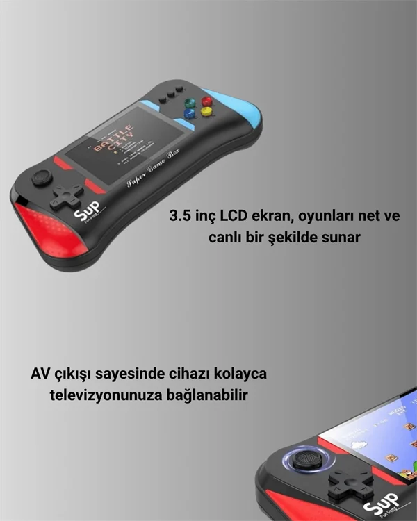 X7M Vintage 3.5 İnç 500’ü 1 Arada Klasik Oyun Konsolu