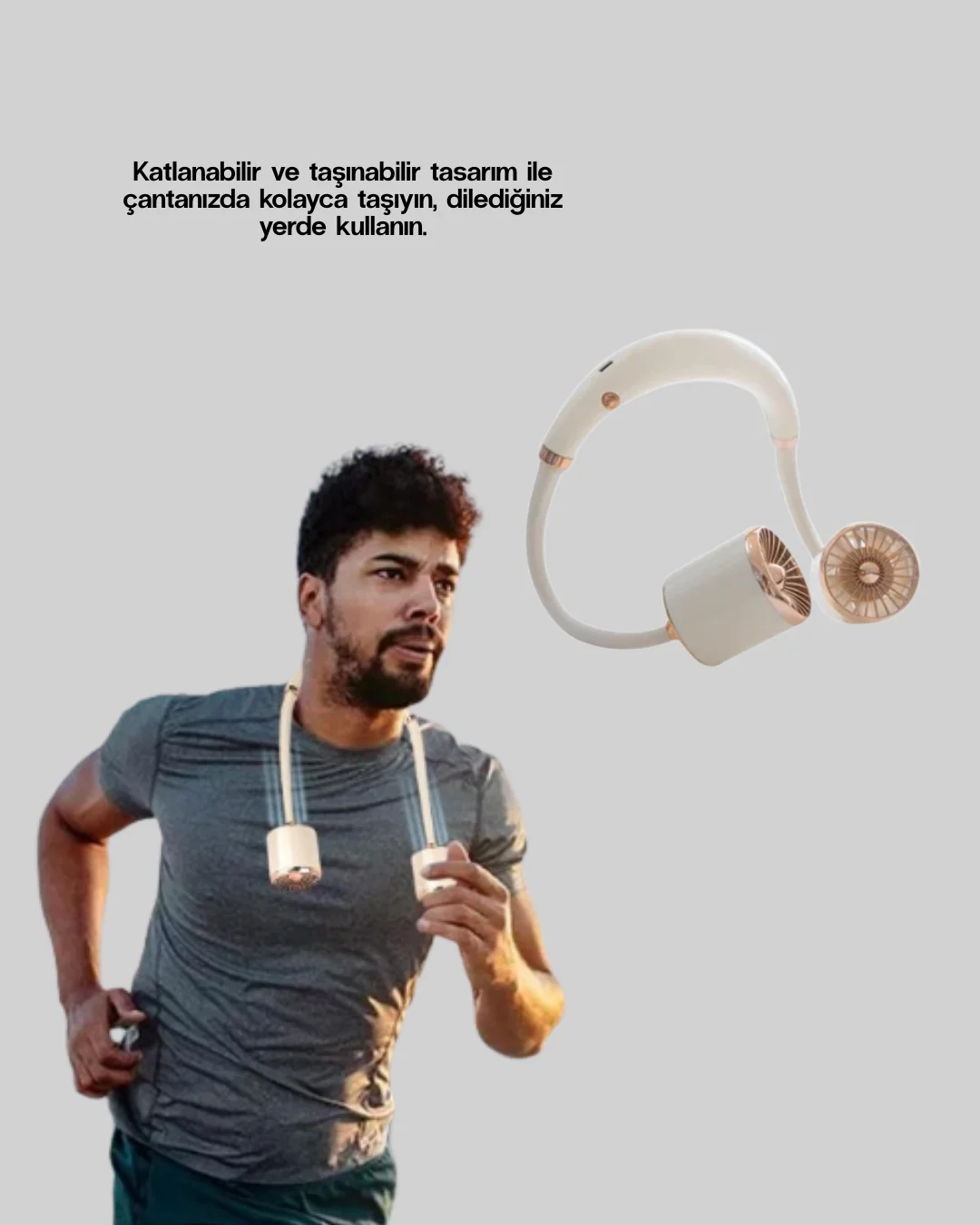 Katlanabilir Asılabilir Fan USB Şarjlı Hafif ve Sessiz Tasarım