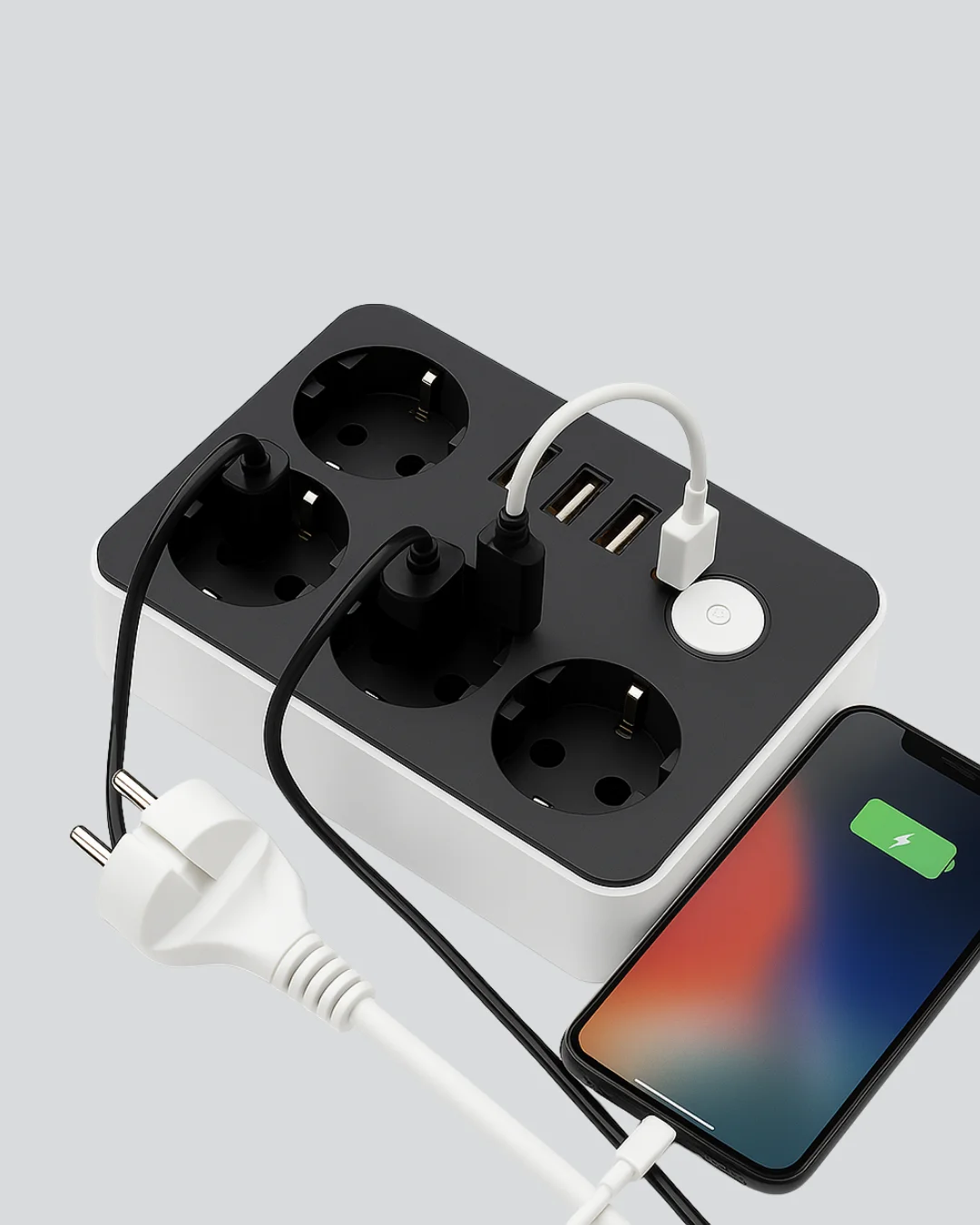 Akım Korumalı 3 USB Portlu 4’lü Priz 4.1A Hızlı Şarj