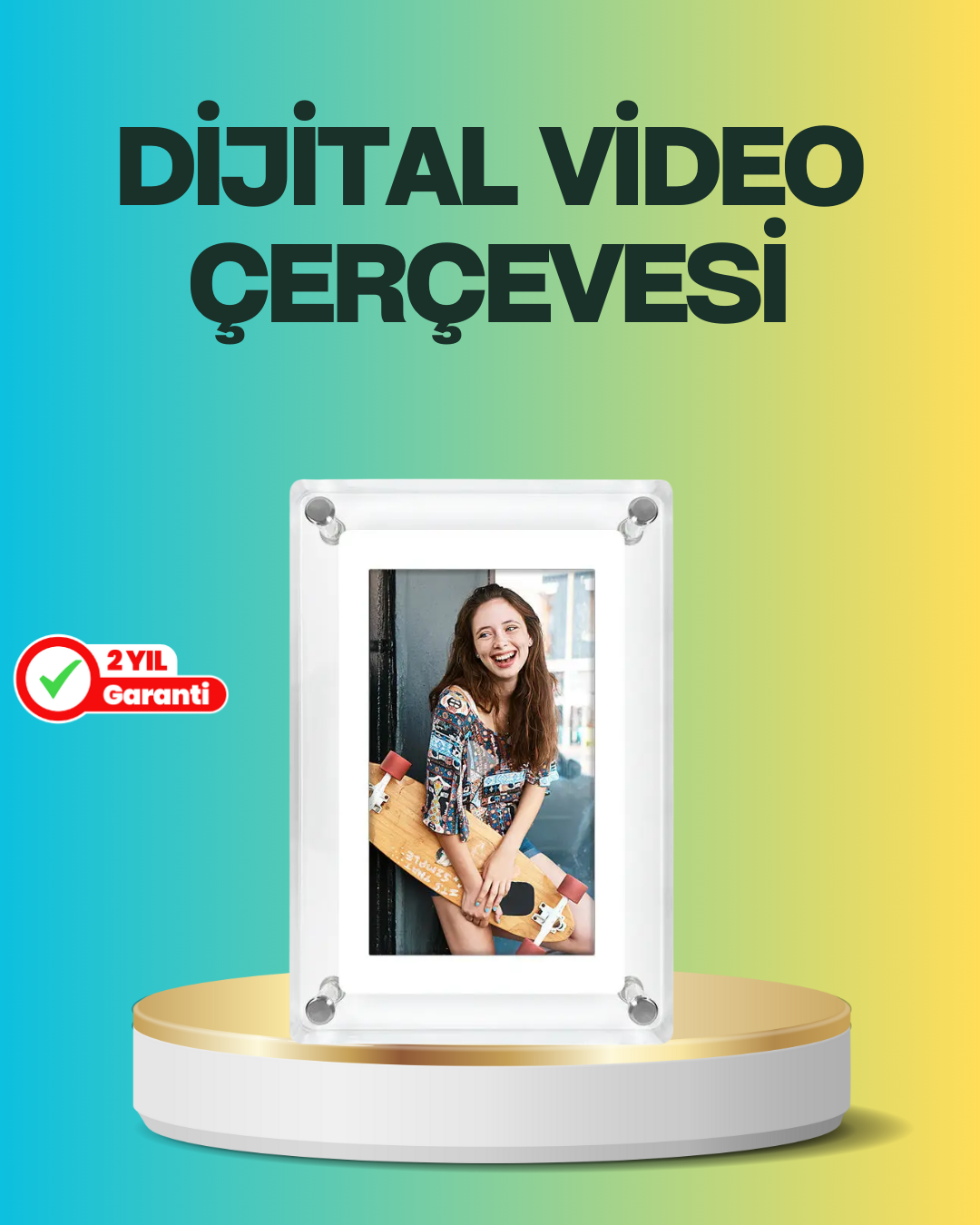 Hediyelik Dijital Çerçeve – 7 İnç IPS Ekranlı, 4GB Hafızalı, Hoparlörlü