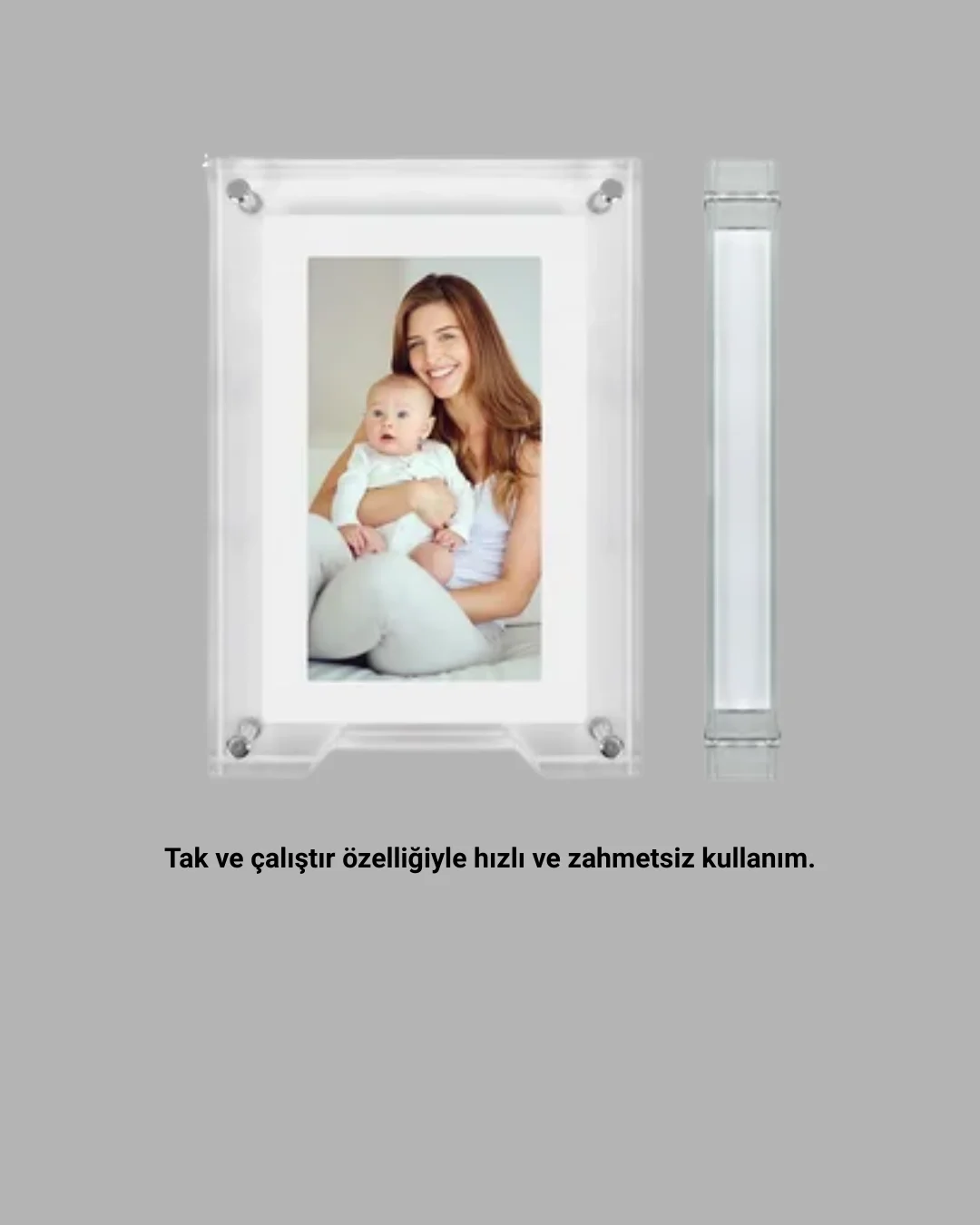 Dayanıklı ve Hafif Tasarım – 7 İnç Dijital Fotoğraf Çerçevesi Ev ve Ofis İçin