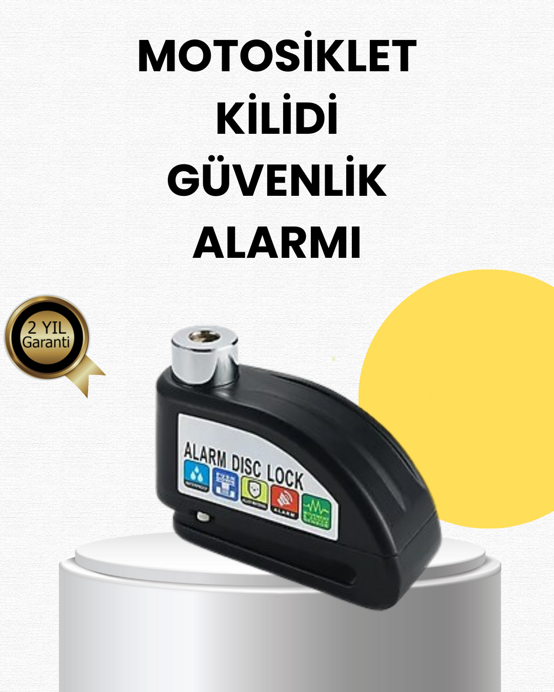Çelik Gövdeli Alarm Disk Kilidi Motosiklet ve Bisiklet İçin Güvenlik