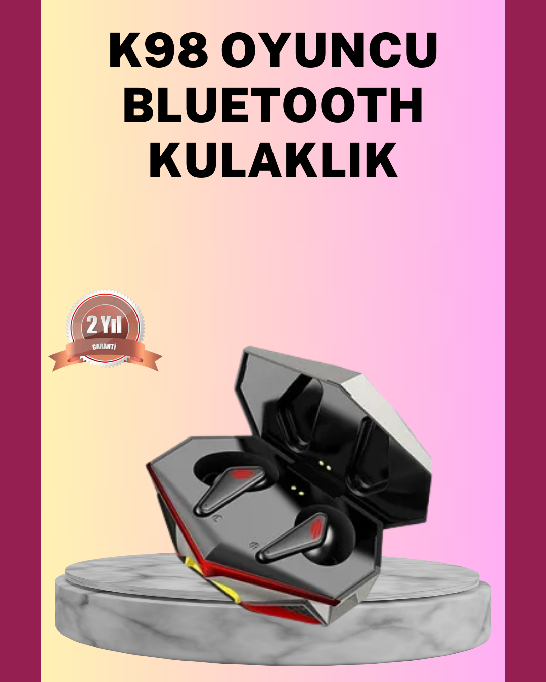 Led Işıklı Metal Kasa Kablosuz Gaming Kulaklık