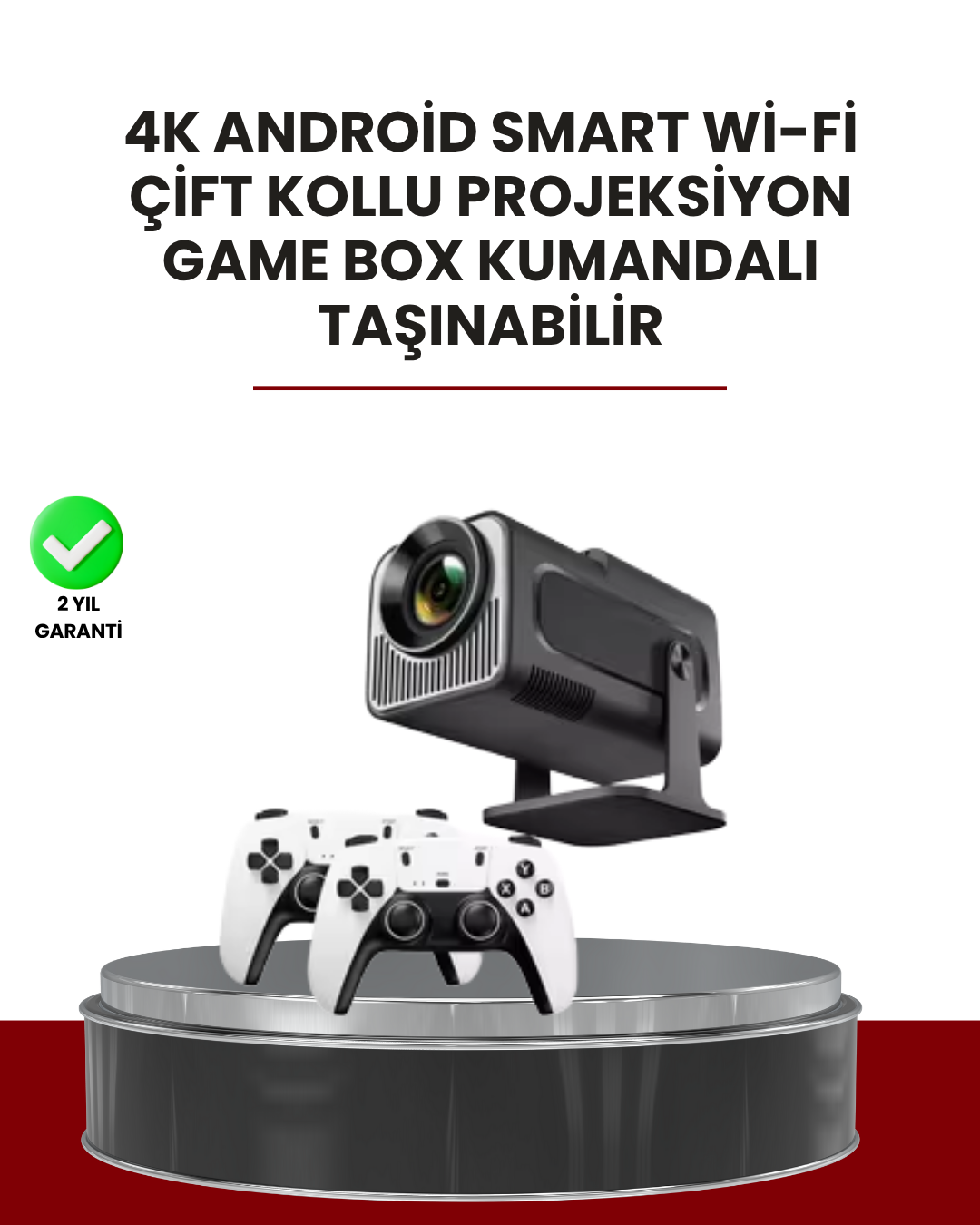 Taşınabilir Full HD Projektör - 1 GB RAM, 8 GB Hafıza