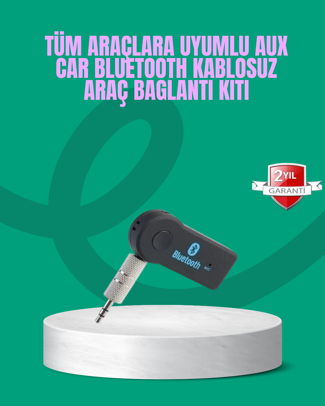 Taşınabilir Bluetooth AUX Araç Müzik ve Konuşma Kiti