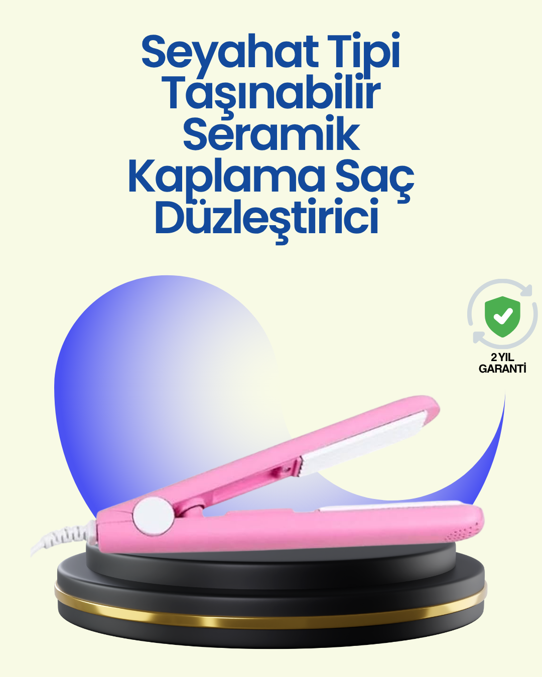 Hafif ve Taşınabilir Seramik Kısa Saç Maşası – Seyahate Uygun Ergonomik ve Güvenli Tasarım