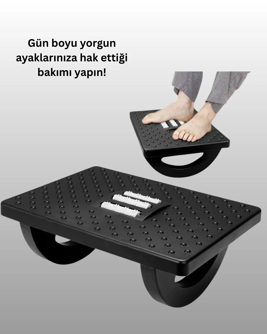 Ayak Destek ve Masaj Aleti – Ergonomik, Isıtmalı, Ayarlanabilir Yükseklik