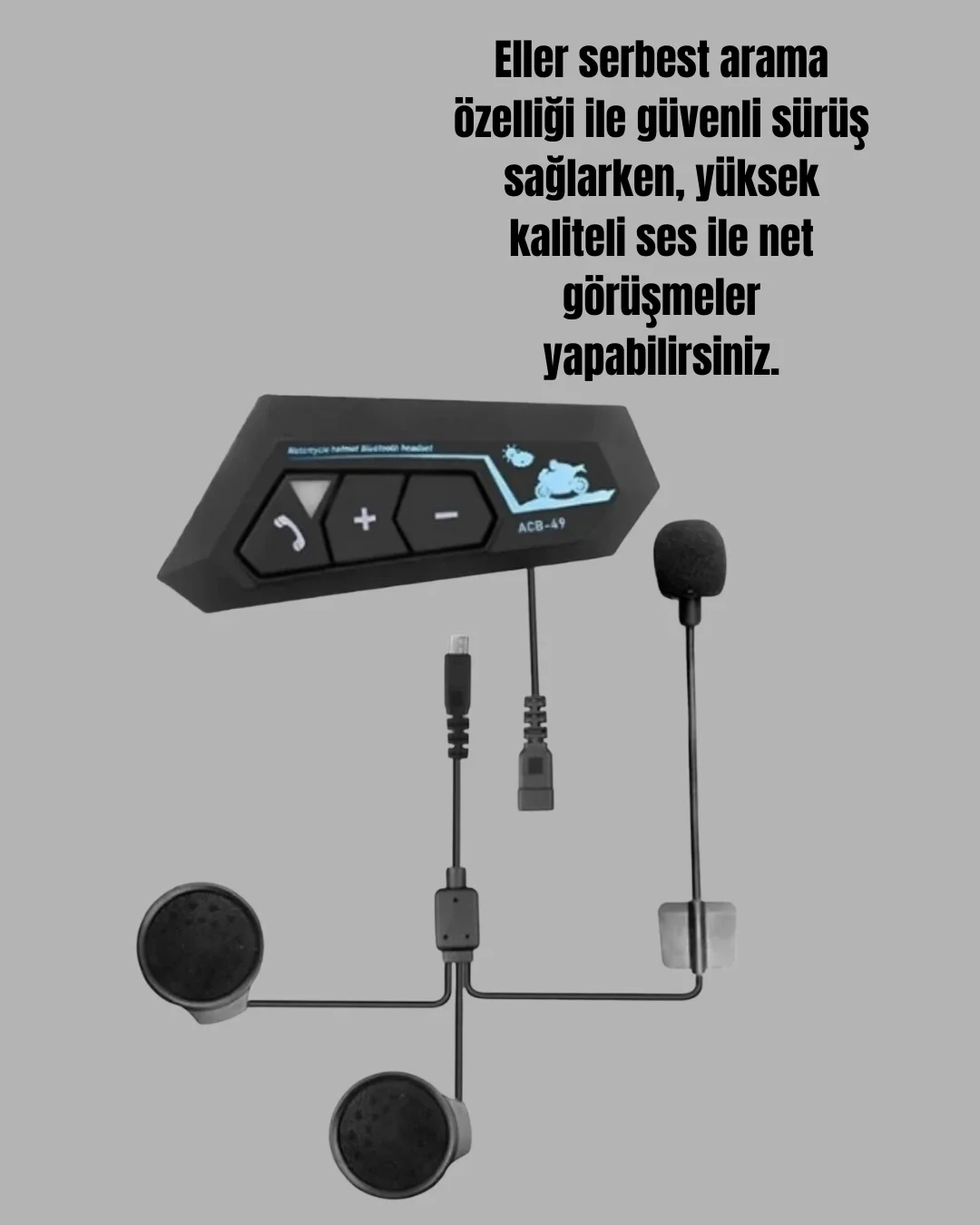 Bluetooth 5.0 Motosiklet Kask Kulaklık Eller Serbest ve Müzik Özellikli
