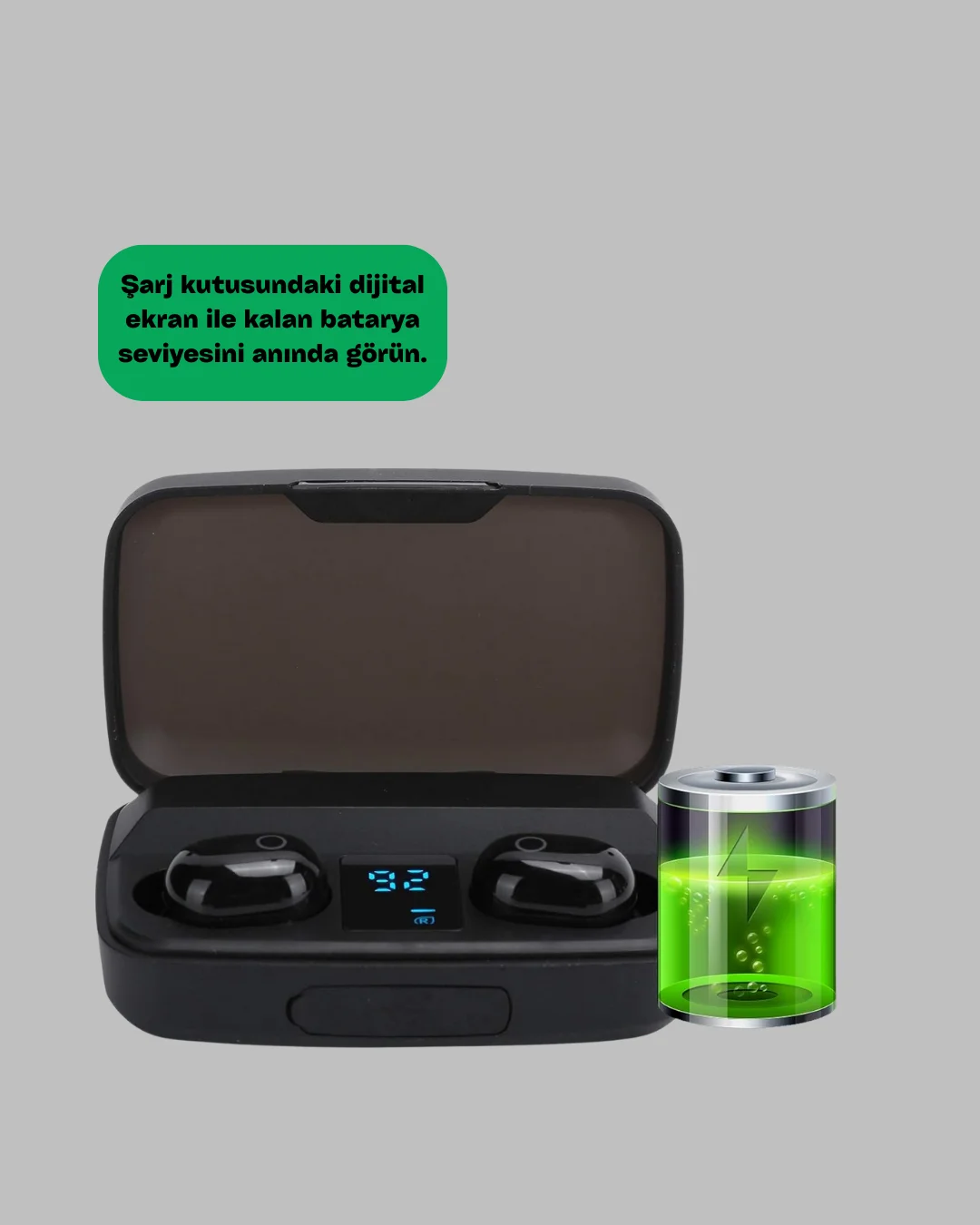 22 Kez Şarj İmkanı Sunan A10s TWS Bluetooth Stereo Kulaklık Yeni Nesil