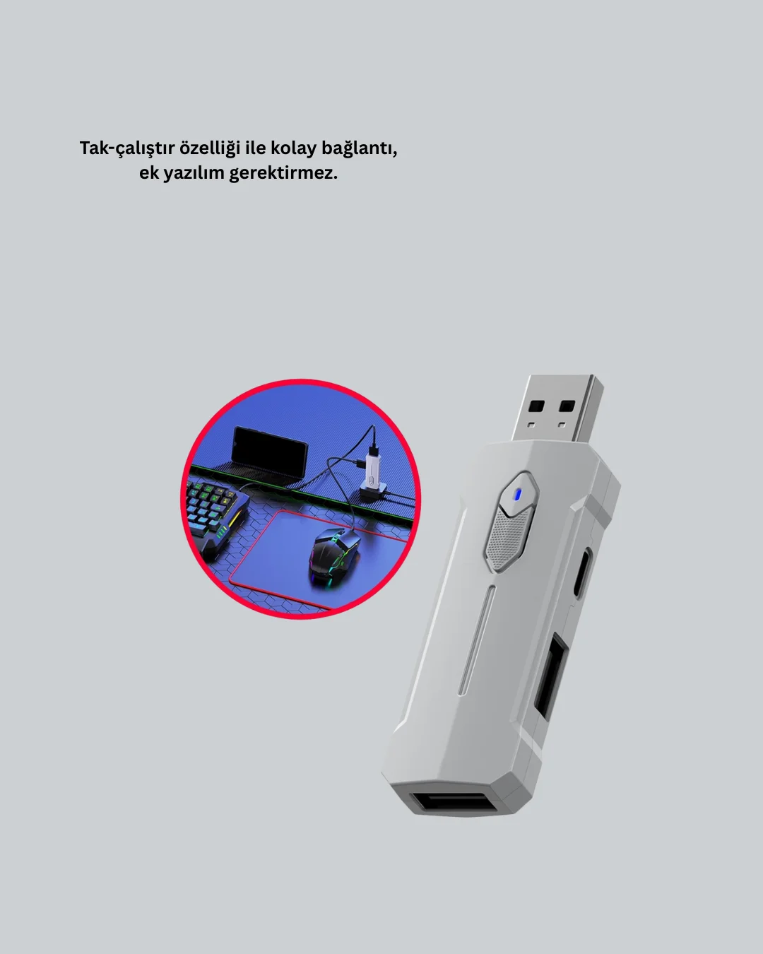 Mobil Oyuncu Aksesuar Seti | Kablosuz Düşük Gecikmeli Klavye & Mouse