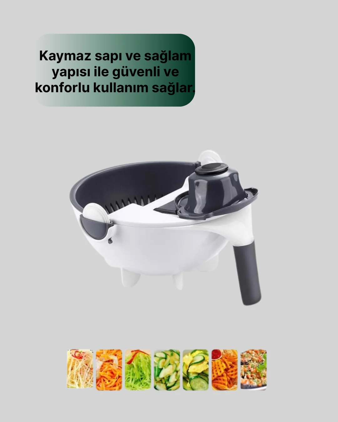 Çok Fonksiyonlu Dilimleyici ve Süzgeçli Mutfak Aparatı
