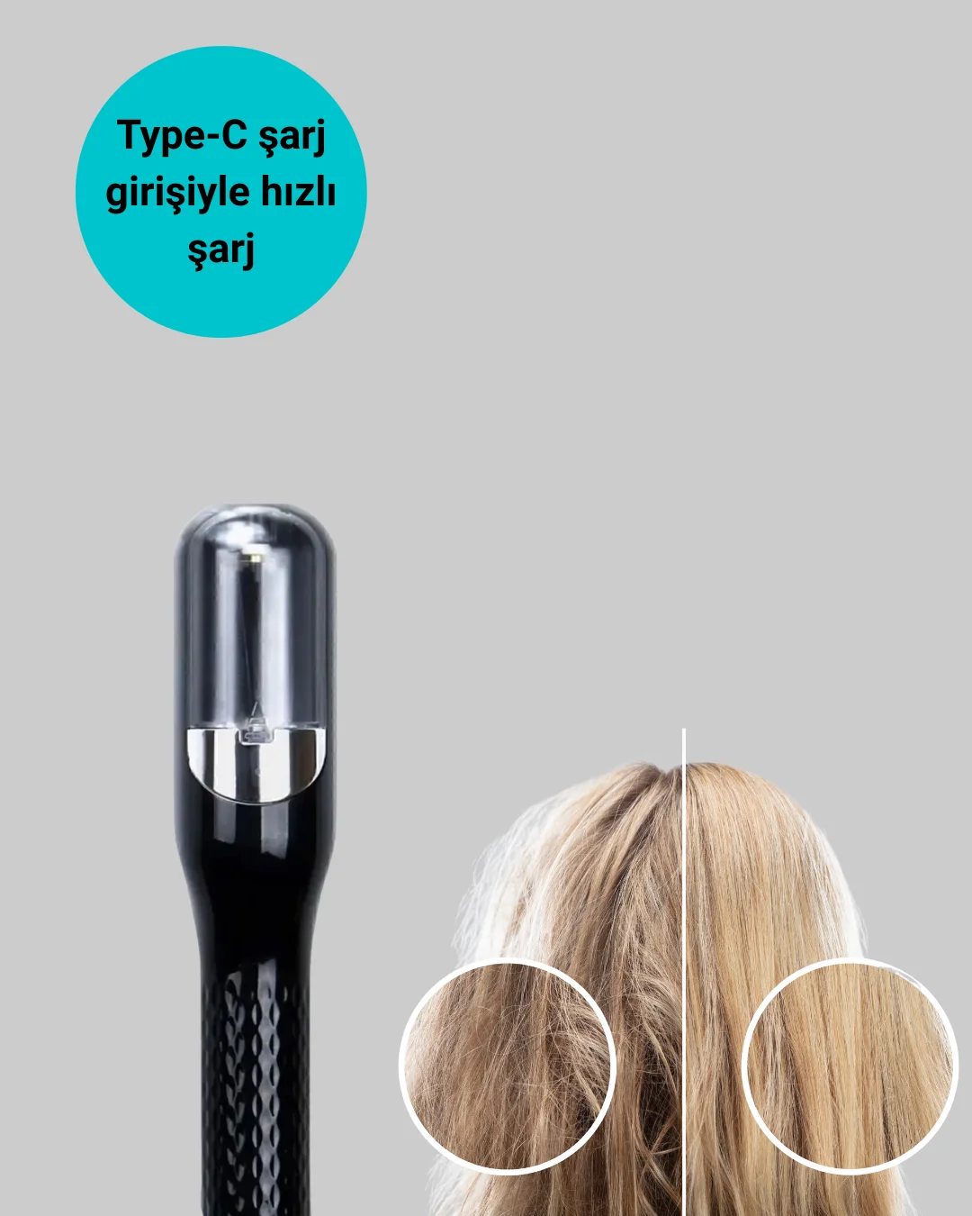 RH-6668 Şarjlı Taşınabilir Otomatik Saç Düzeltici Elektrikli Saç Kesme Makinesi
