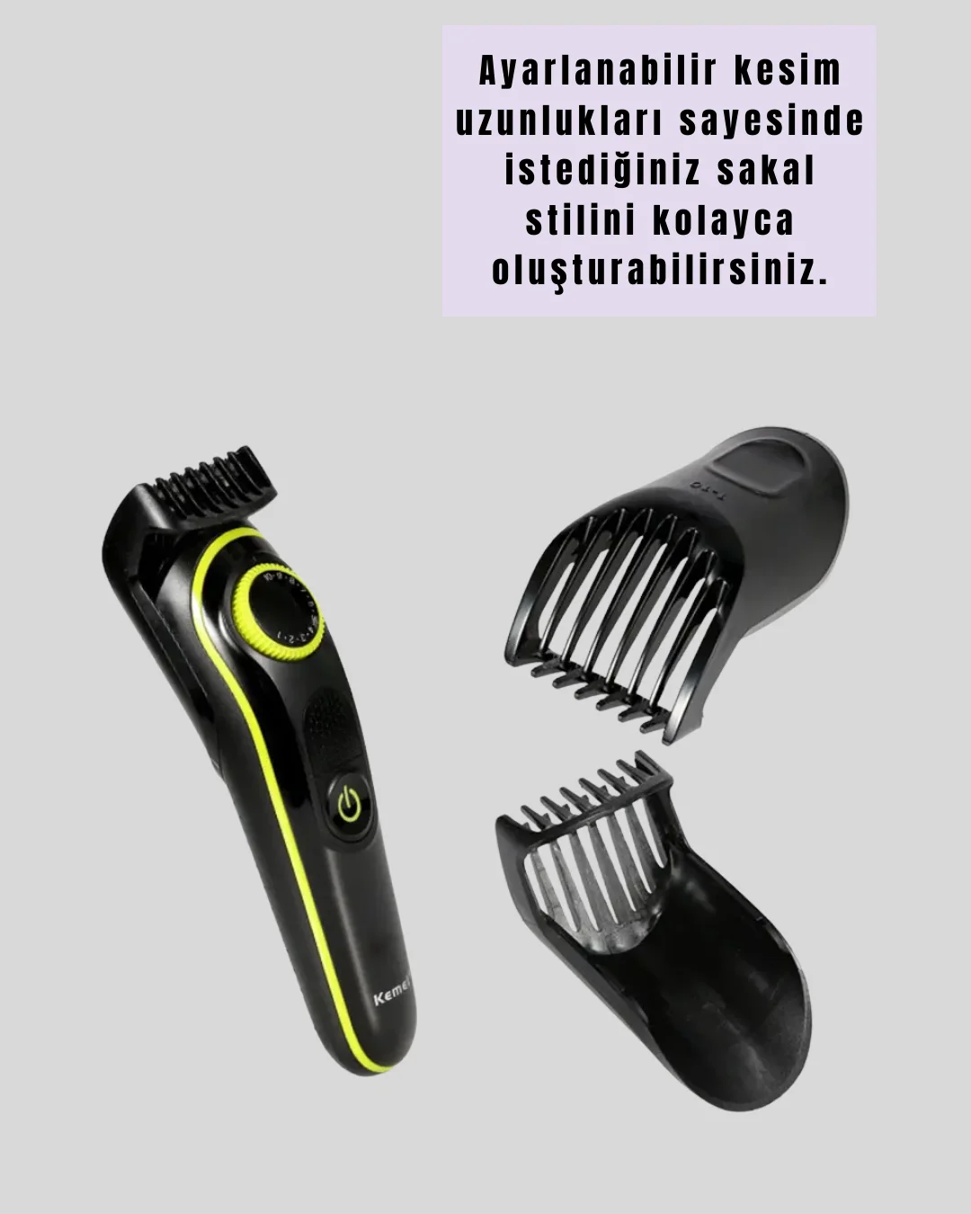 Şarjlı Sessiz Çalışan Saç ve Sakal Şekillendirici Profesyonel Erkek Tıraş Makinesi