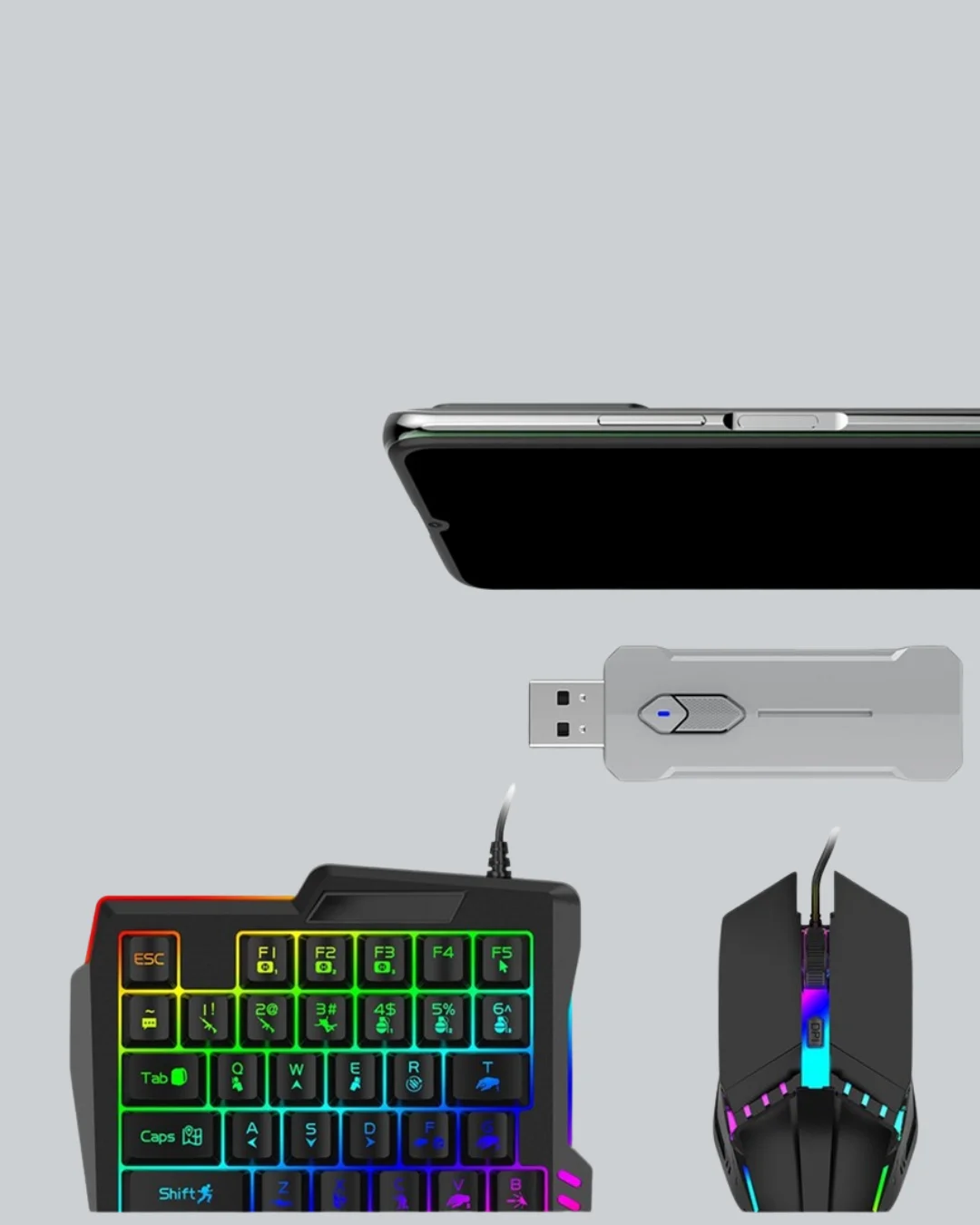 Bluetooth 5.3 Mobil Oyun Klavye Mouse Seti | FPS ve Battle Royale İçin