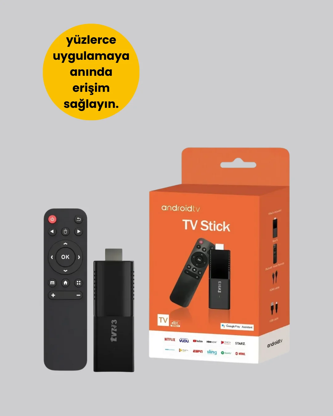 WiFi ve Bluetooth Destekli Android TV Dönüştürücü Stick
