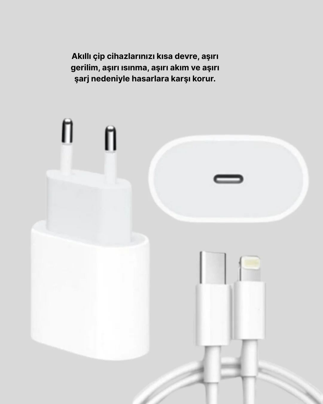 iOS Uyumlu 20W USB-C Hızlı Şarj Cihazı Telefon ve Tablet İçin