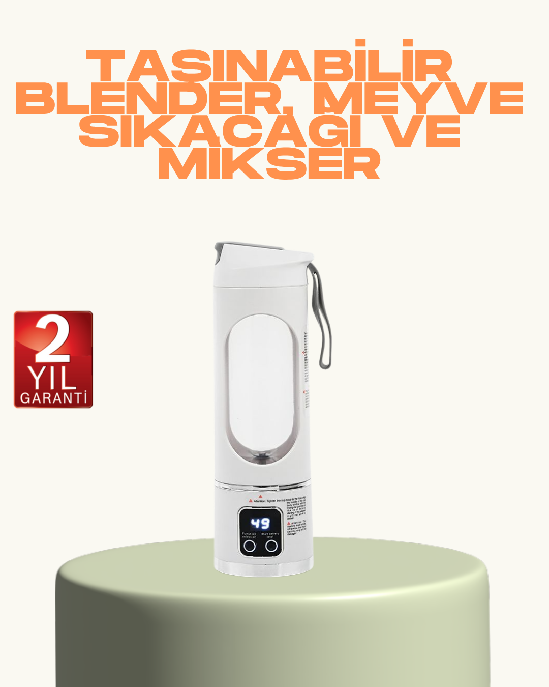 Şarjlı Taşınabilir Meyve Sıkacağı – 12 Bıçaklı Güçlü Blender