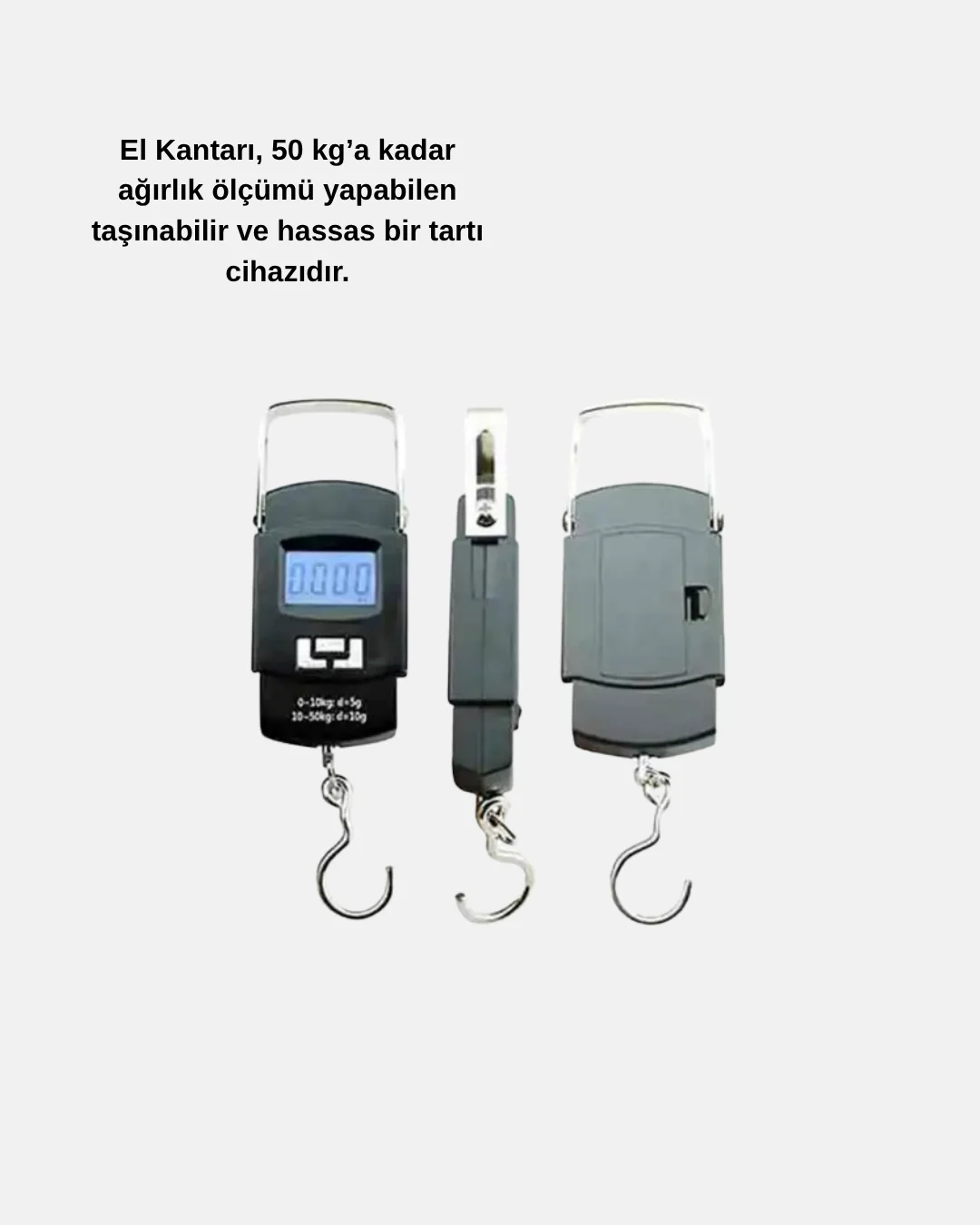 Dijital El Kantarı – 50 Kg Taşıma Kapasiteli, Taşınabilir Hassas Tartı