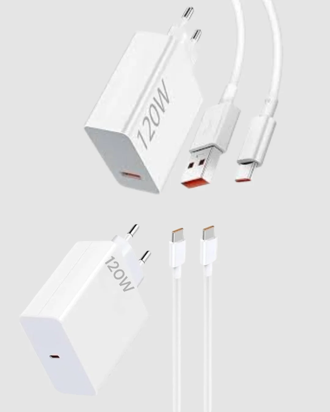 120W Süper Hızlı Şarj Adaptörü – Type-C Kablo Dahil, Yüksek Voltaj Korumalı