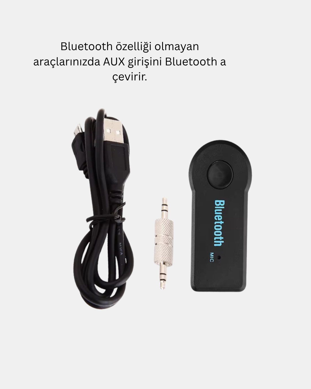 Bluetooth AUX Araç Kiti Eller Serbest Müzik Çalar Dahili Mikrofonlu