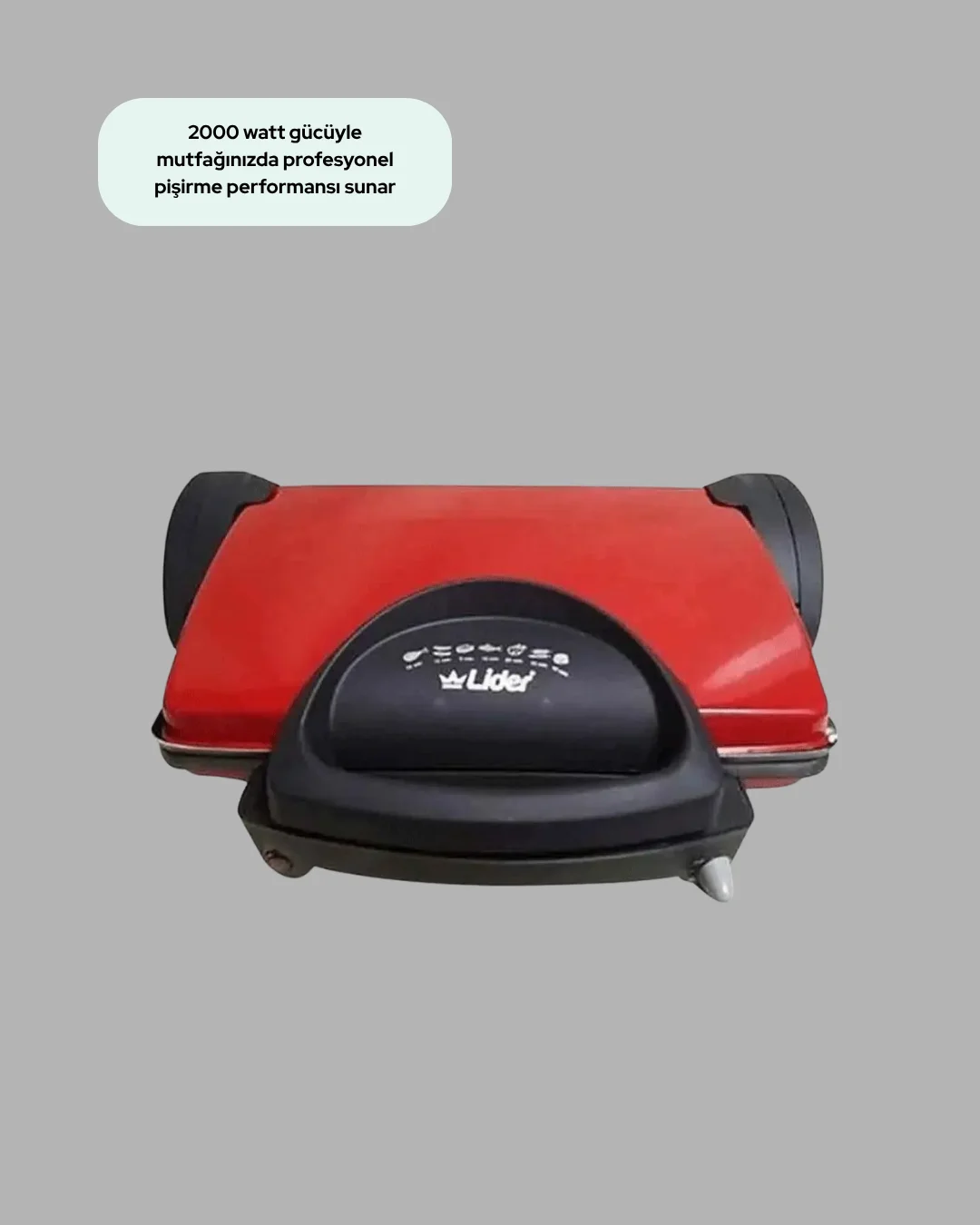 2000 Watt Teflon Tost Makinesi – Geniş Plaka, Ayarlanabilir Isı, Kolay Temizlik