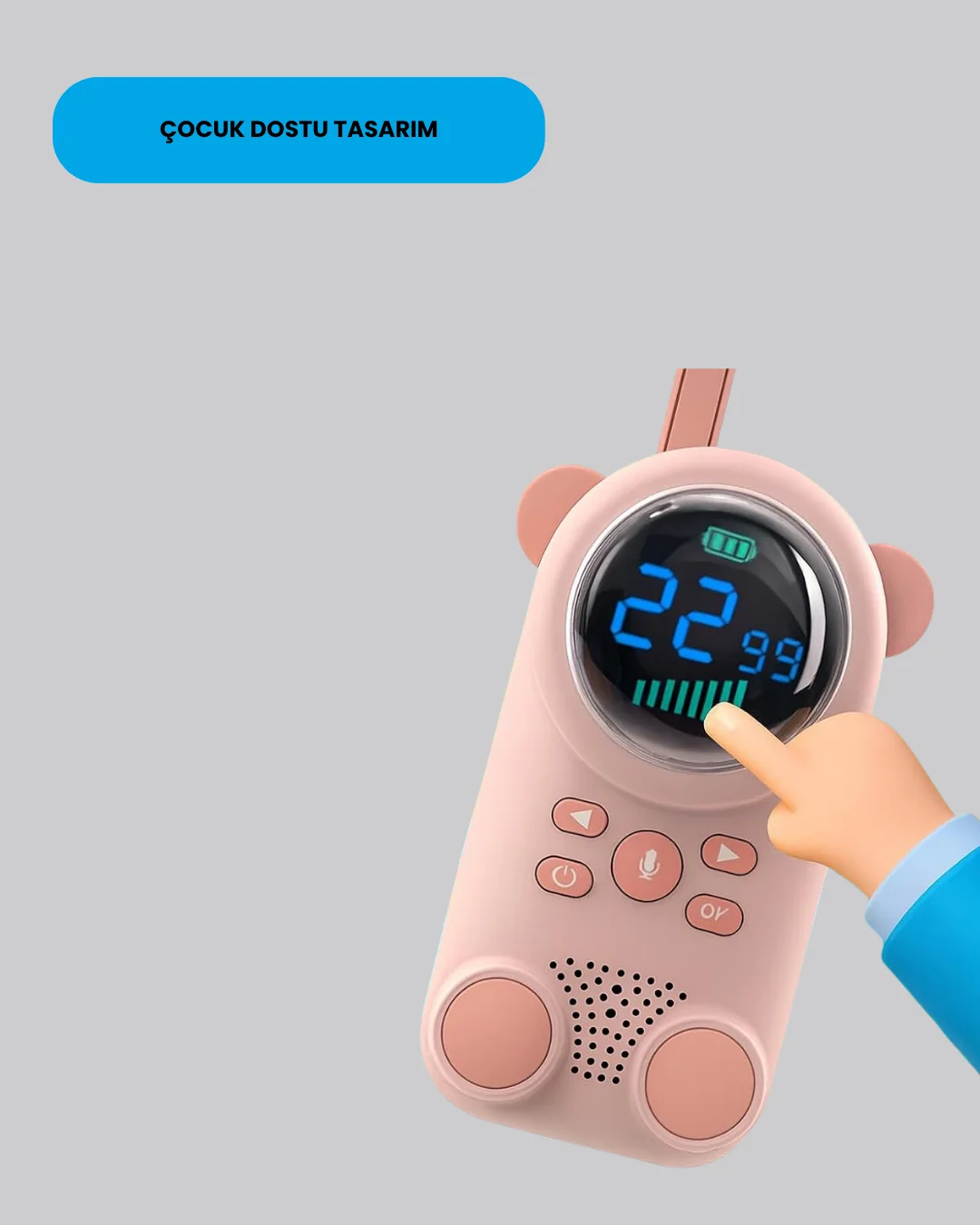 USB Şarjlı Çocuk Telsizi – Renkli Ekran, VOX Modu, Kompakt Tasarım