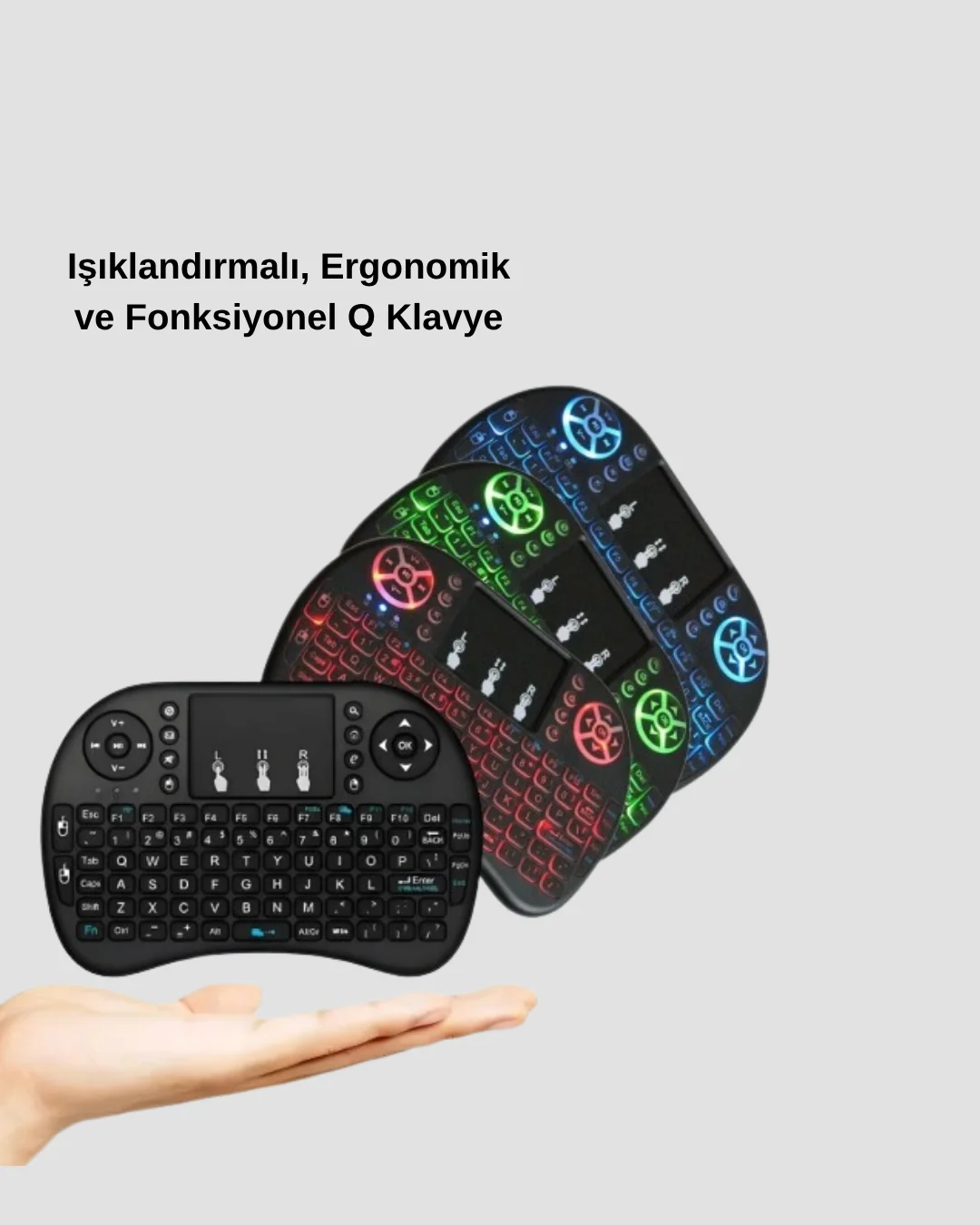 Işıklı Q Klavye – Entegre Touchpad, Ergonomik Tasarım ve Türkçe Karakter Desteği