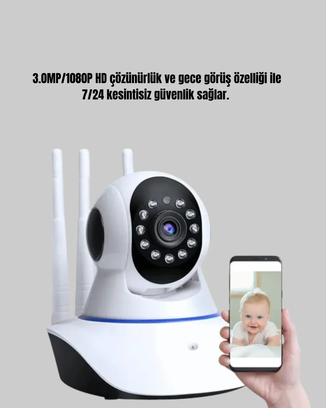 Full HD Akıllı IP Kamera – Gece Görüşlü, Hareket Sensörlü, Çift Yönlü Ses ve Online Kayıt Özellikli Yeni Nesil