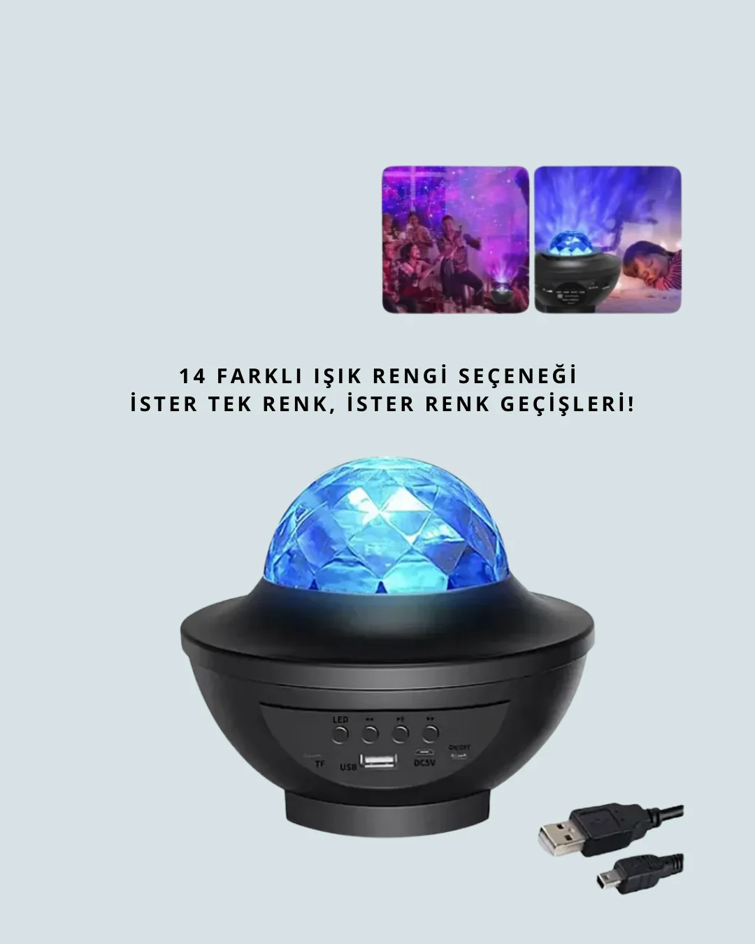 10 Renkli Kombinasyon + Breathing Light + 2 Saat Zamanlayıcılı Star Lamba
