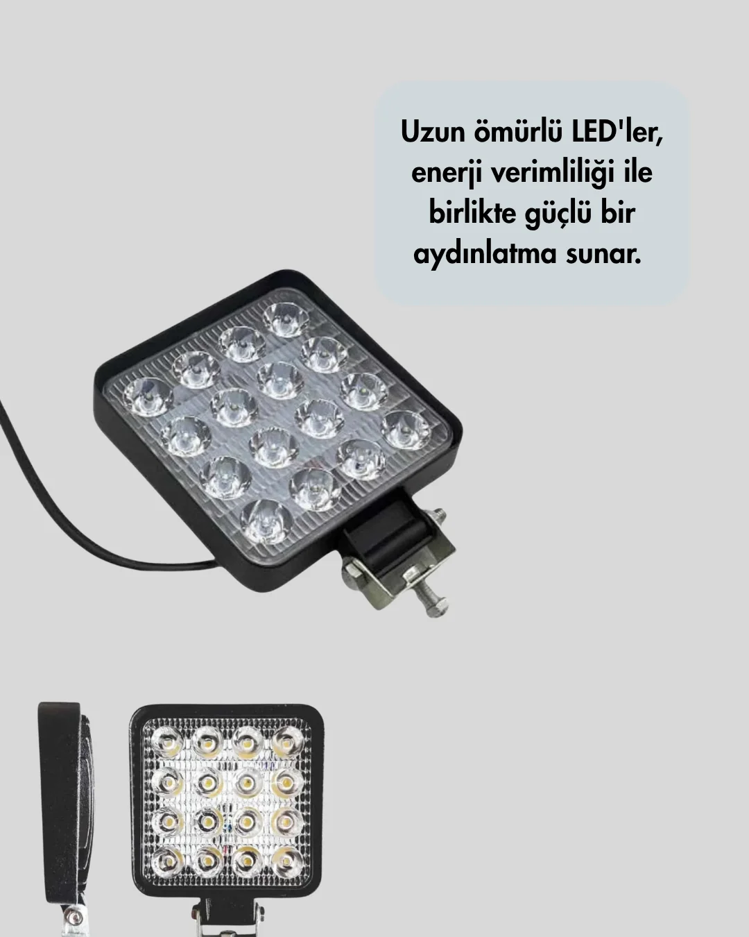 16 LED Beyaz Işık Far | Uzun Ömürlü, Enerji Verimli, Geniş Aydınlatma Açısı
