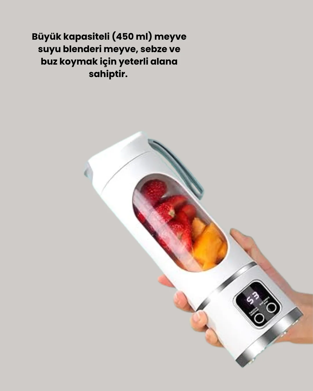 Şarjlı Blender – 12 Bıçaklı, 450 ml Kapasiteli, Taşınabilir Tip-C Mikser