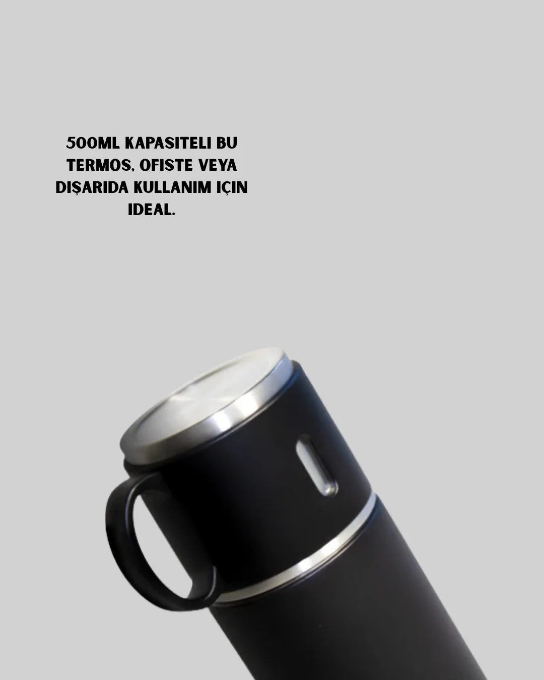 Çelik Termos Bardak Seti | 500 ml Kapasite, Kaymaz Taban, Hediye Kutulu