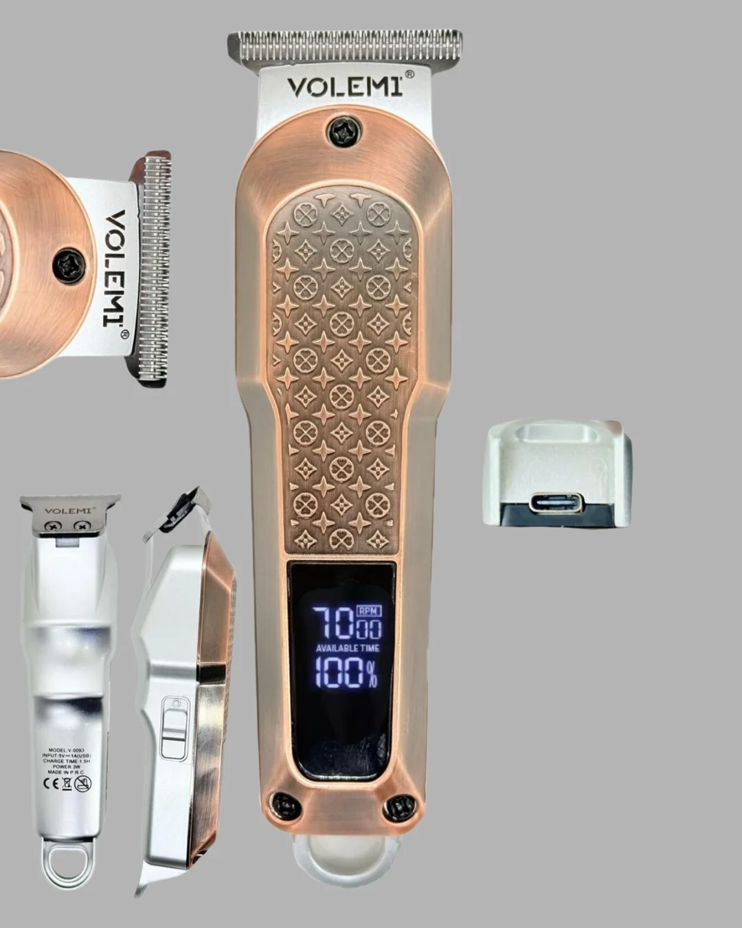 Şarjlı Saç Kesme Makinesi – Type-C Girişli, LCD Ekranlı ve Sessiz Motor