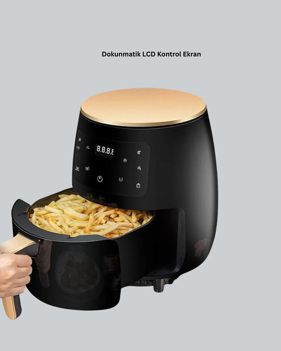 6 Litre Büyük Kapasiteli Dokunmatik Airfryer 2400W Yağsız Fritöz