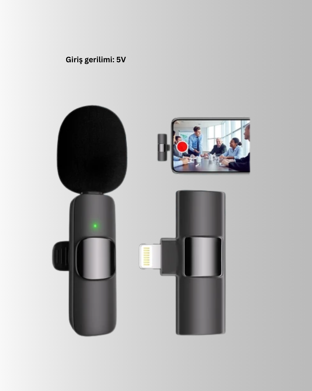 iPhone Uyumlu Çift Mikrofonlu Kablosuz Yaka Seti Profesyonel Ses