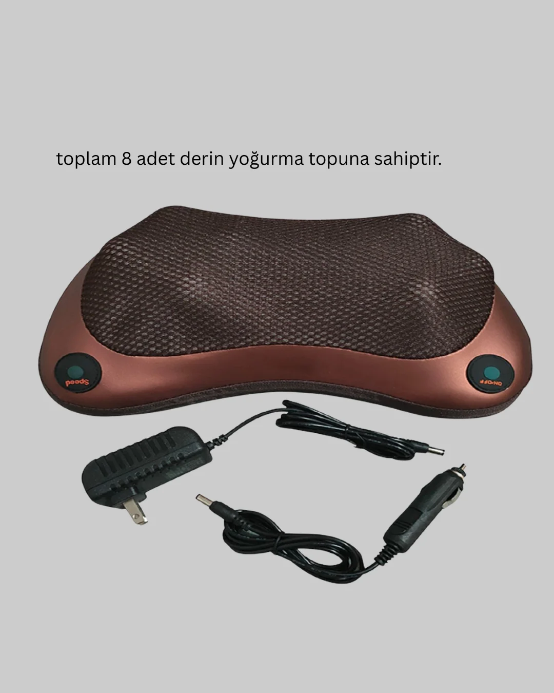 Ergonomik Derin Yoğurmalı Boyun Bel Sırt Masaj Cihazı Priz Çakmak Girişli