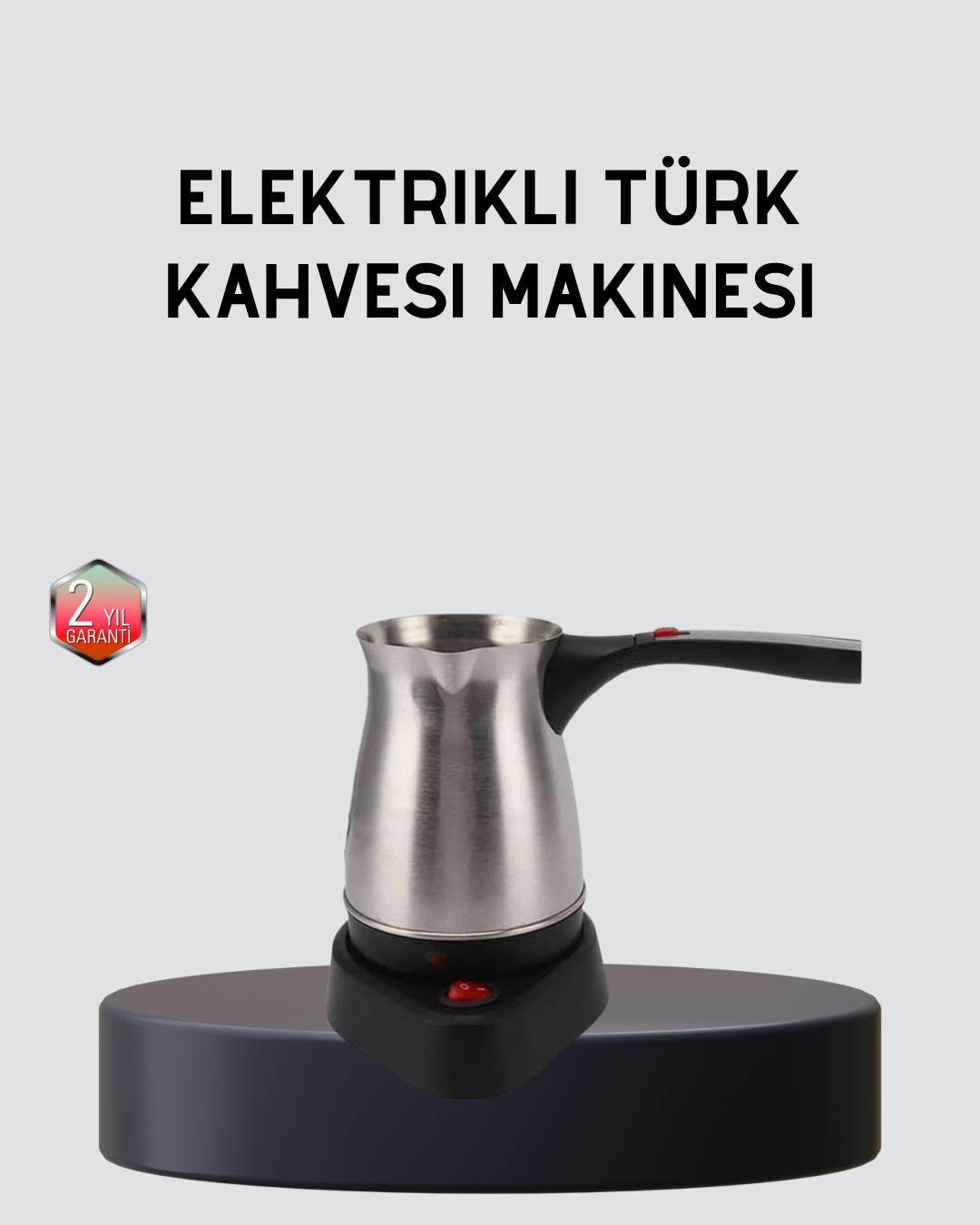 Elektrikli Türk Kahvesi Cezvesi 800W Kablosuz Döner Tabanlı