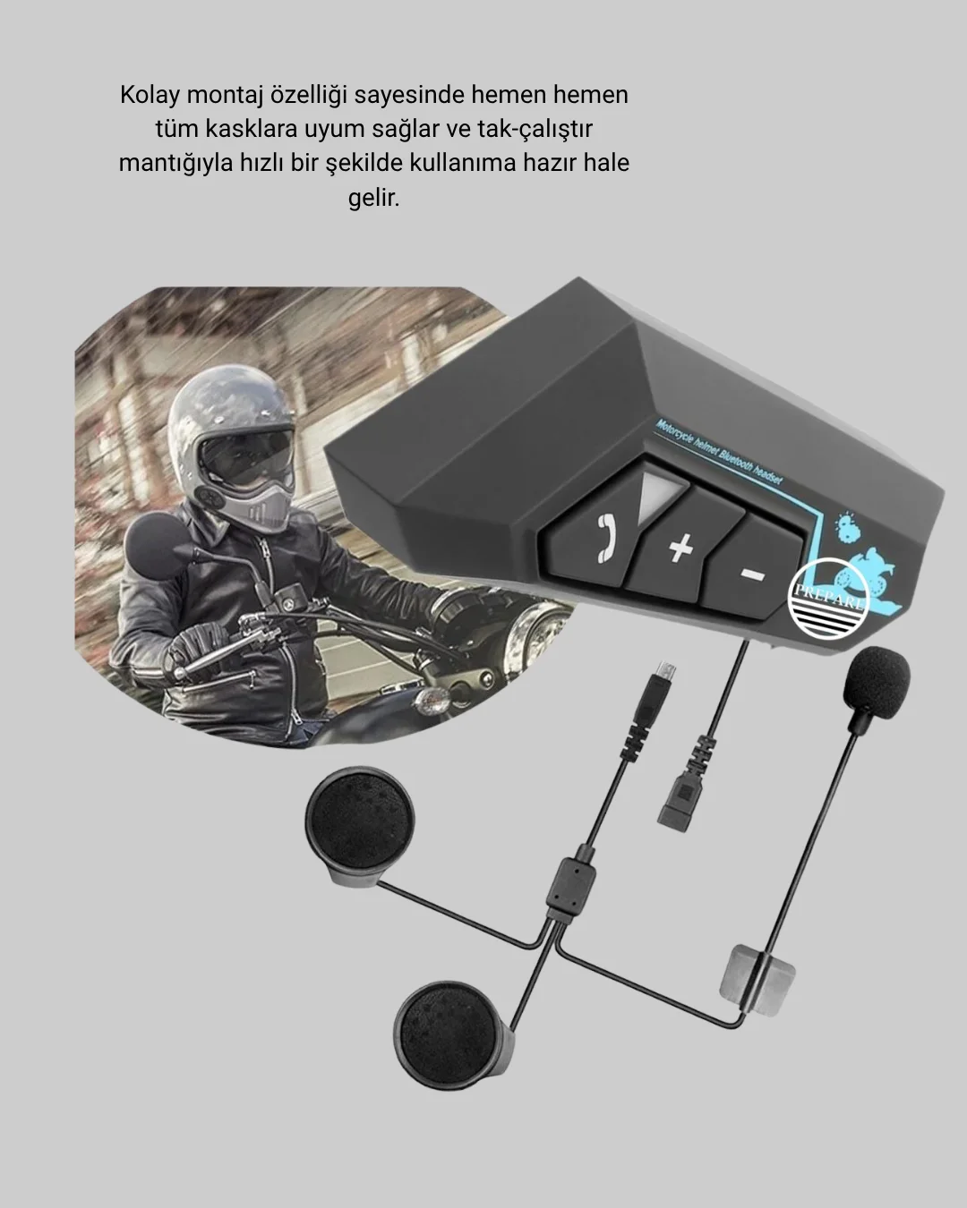 BT22 Kask İçi Bluetooth Kulaklık Hızlı Eşleşme ve Gürültü Önleyici Mikrofon Yeni Nesil