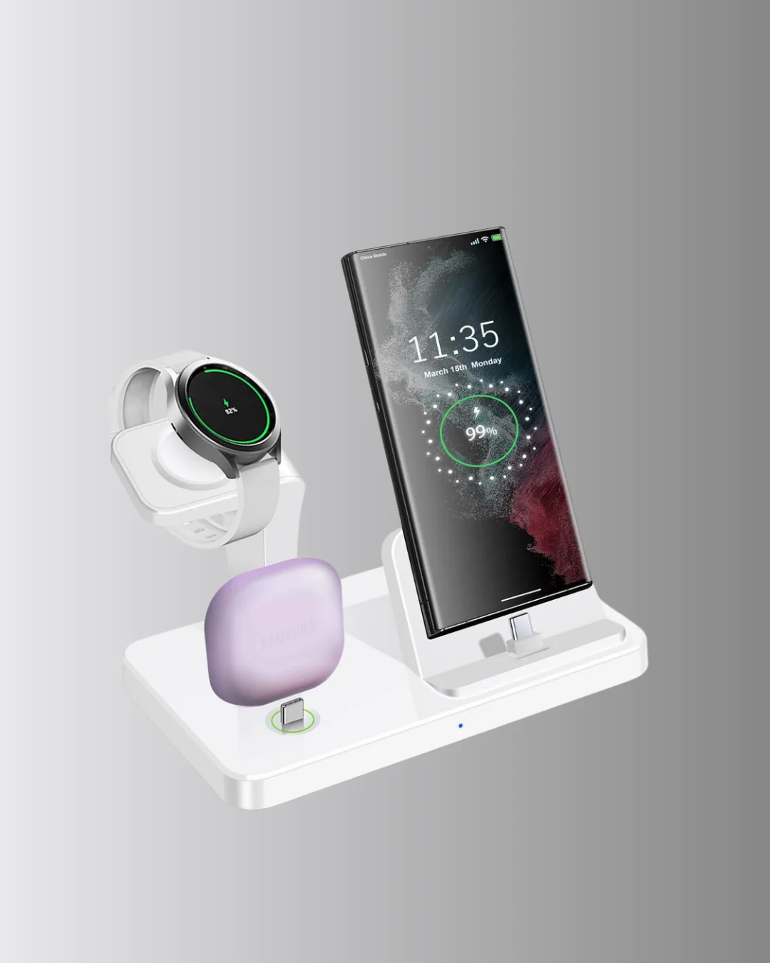 Apple Uyumlu Kablosuz Şarj İstasyonu 4 Cihaz Destekli ve Hızlı Şarjlı