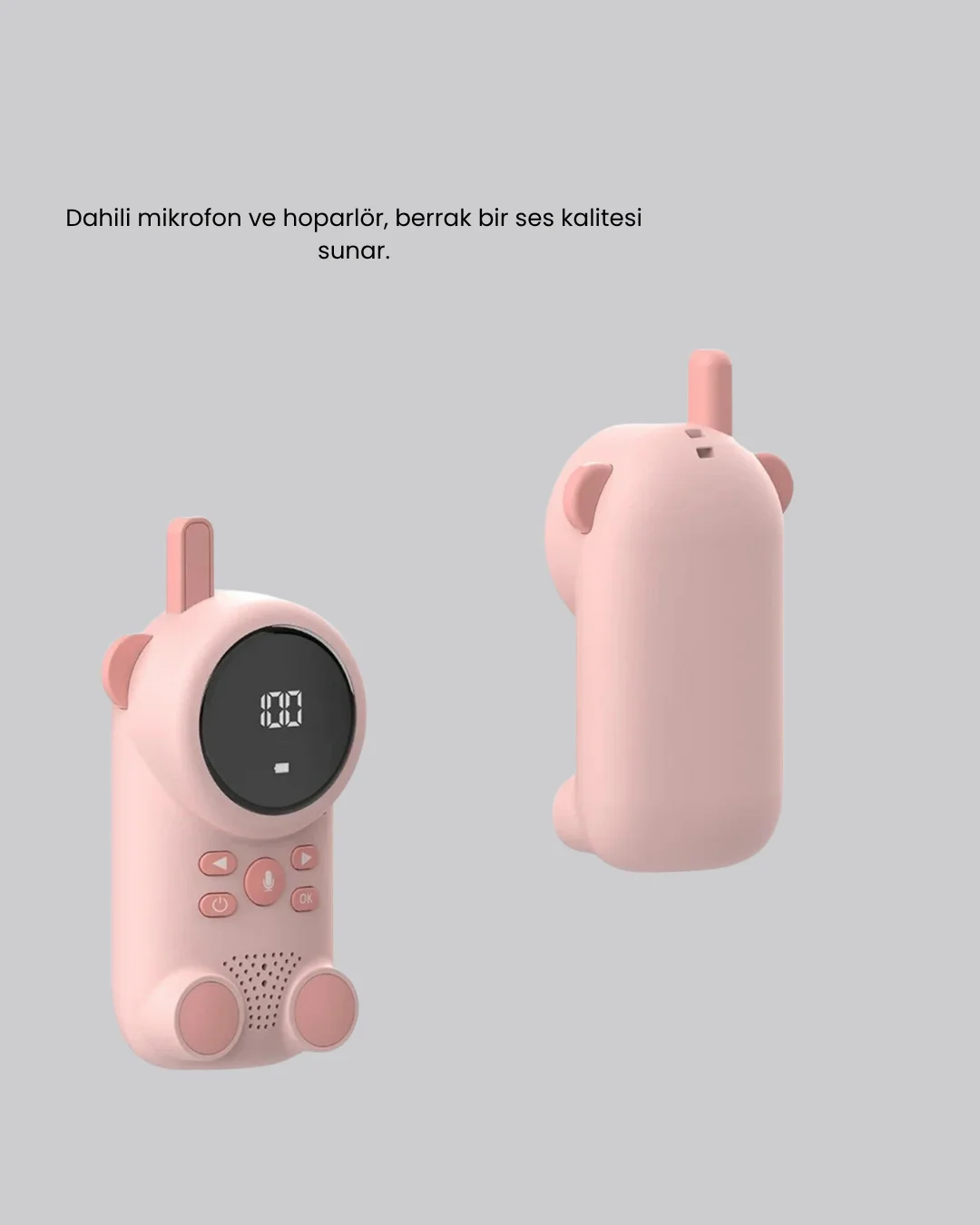 Uzun Menzilli Bebek Telsizi 1-3 Km Çekim 22 Kanal LCD Ekran VOX Şarjlı
