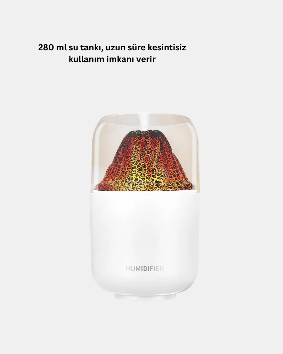Alev Efektli Ultrasonik Uçucu Yağ Difüzörü 280ml Su Tanklı ve Sessiz Çalışma Özellikli