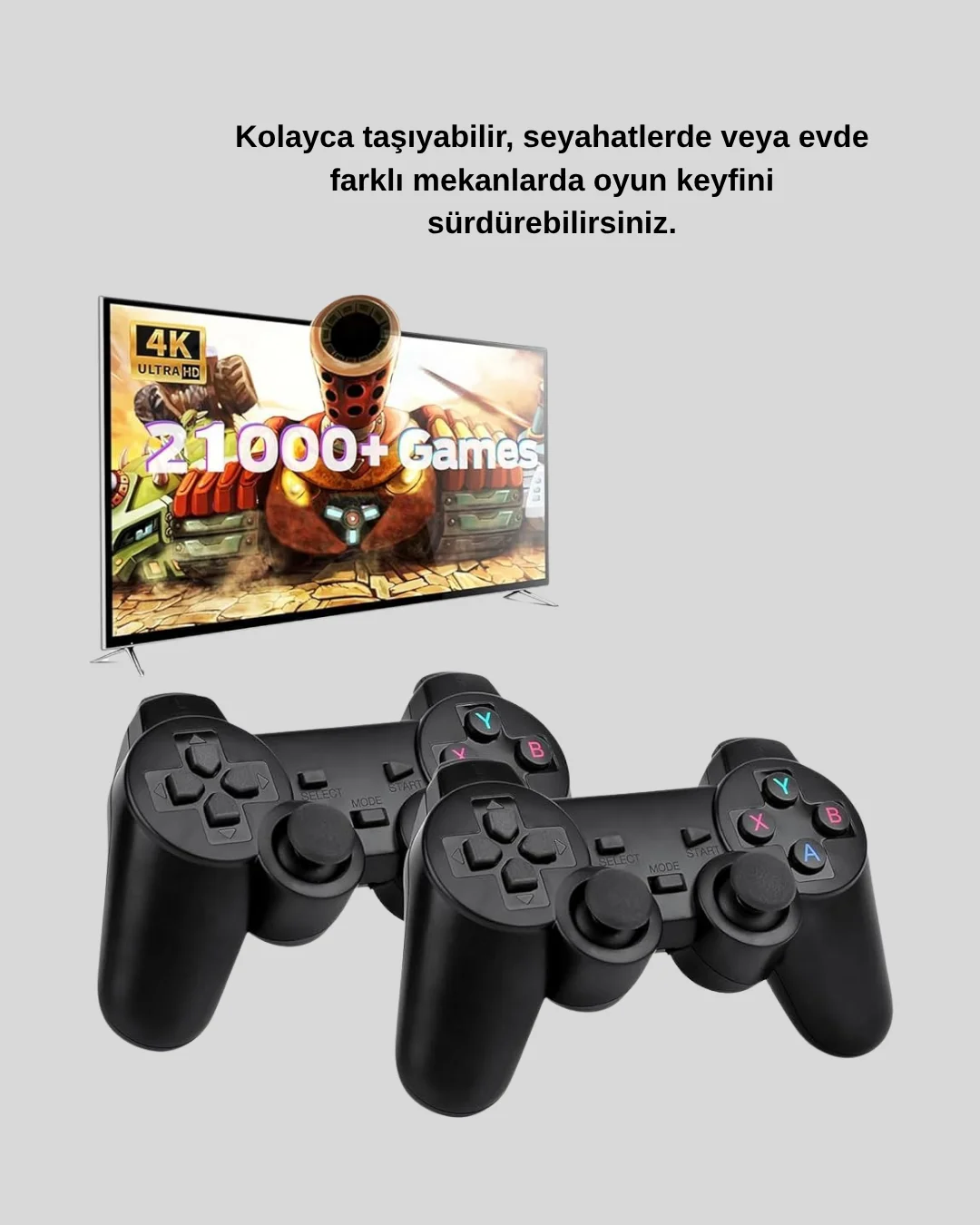 Kablosuz Taşınabilir Oyun Konsolu 2.4G TV Bağlantılı Kompakt Tasarım