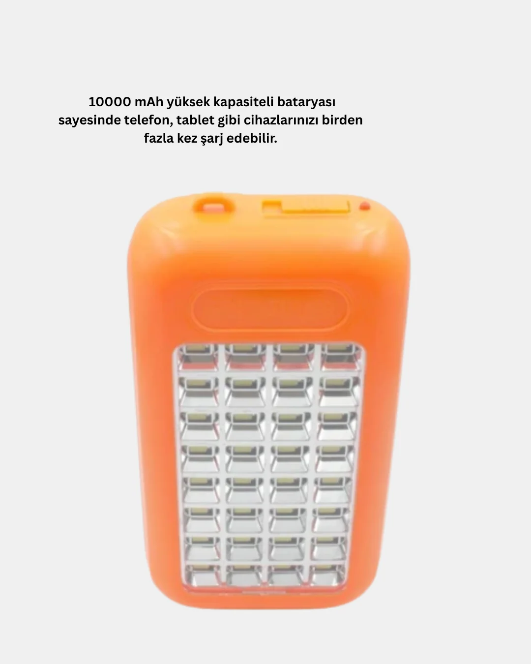 Solar Powerbank 10000 mAh LED Kamp Lambalı Taşınabilir Şarj Cihazı